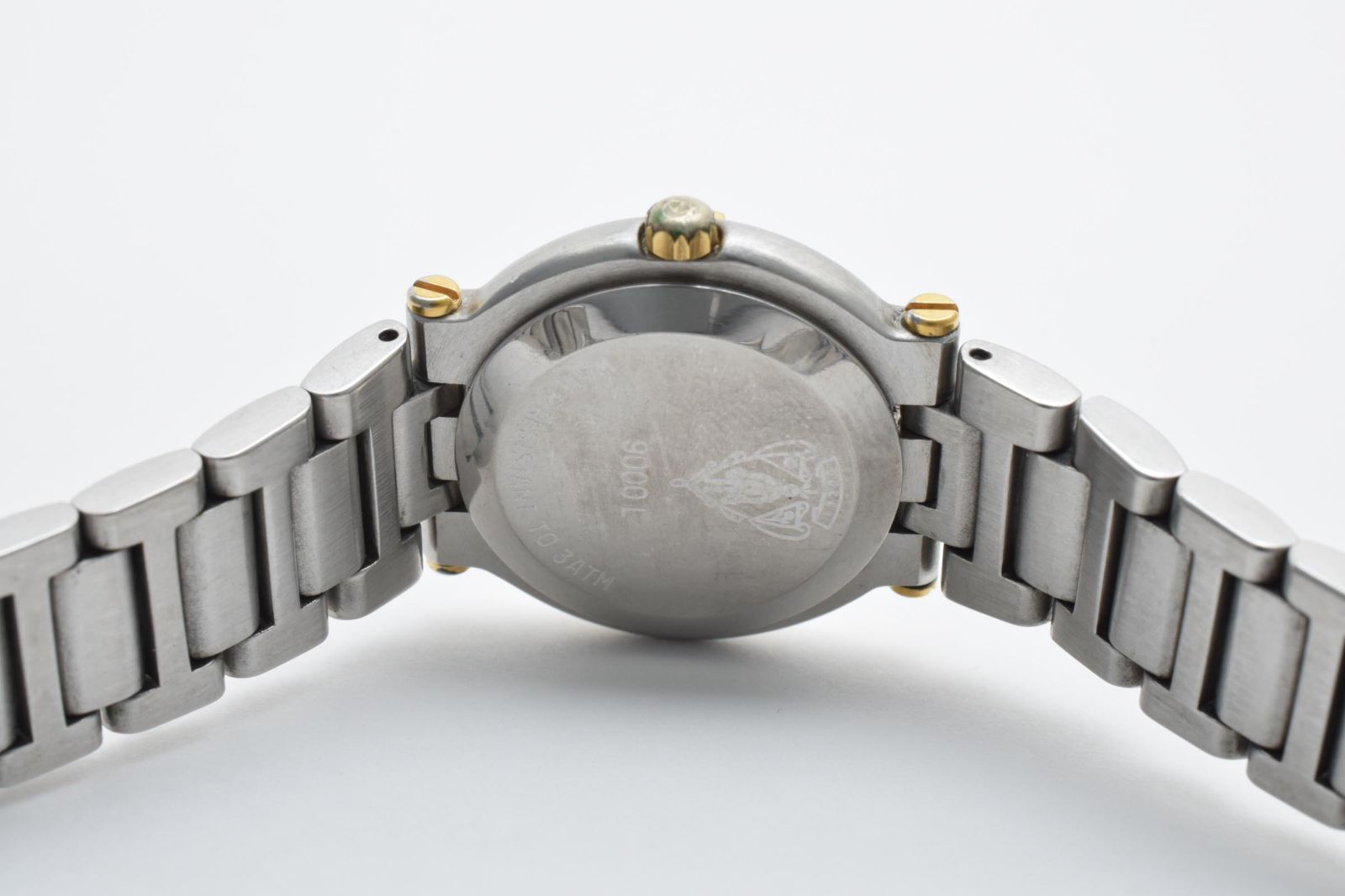 GUCCI 9000L クォーツ シルバー×ゴールド系 ブラック文字盤 レディース