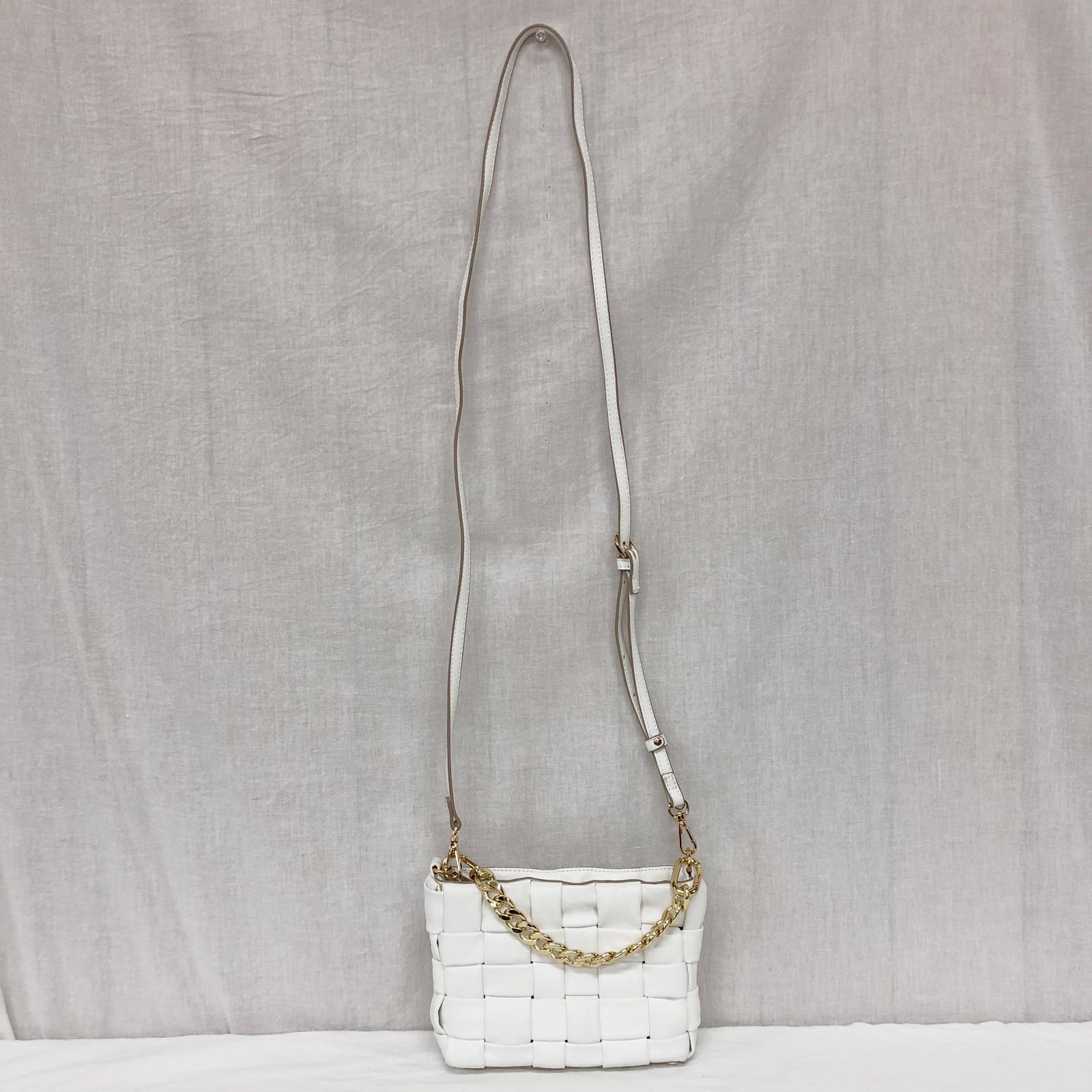 訳あり美品 23区 22SS 2way フェイクレザー ソフトメッシュミニ 