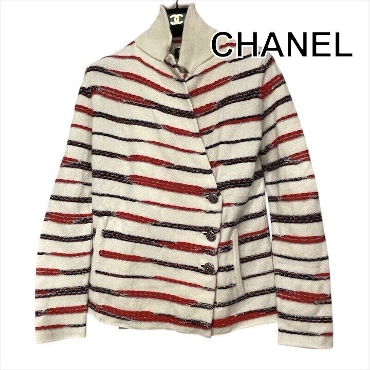 美品 CHANEL シャネル ココマーク ボーダー 長袖 ニット 美品 CHANEL シャネル ココマーク ボーダー 長袖 ニット