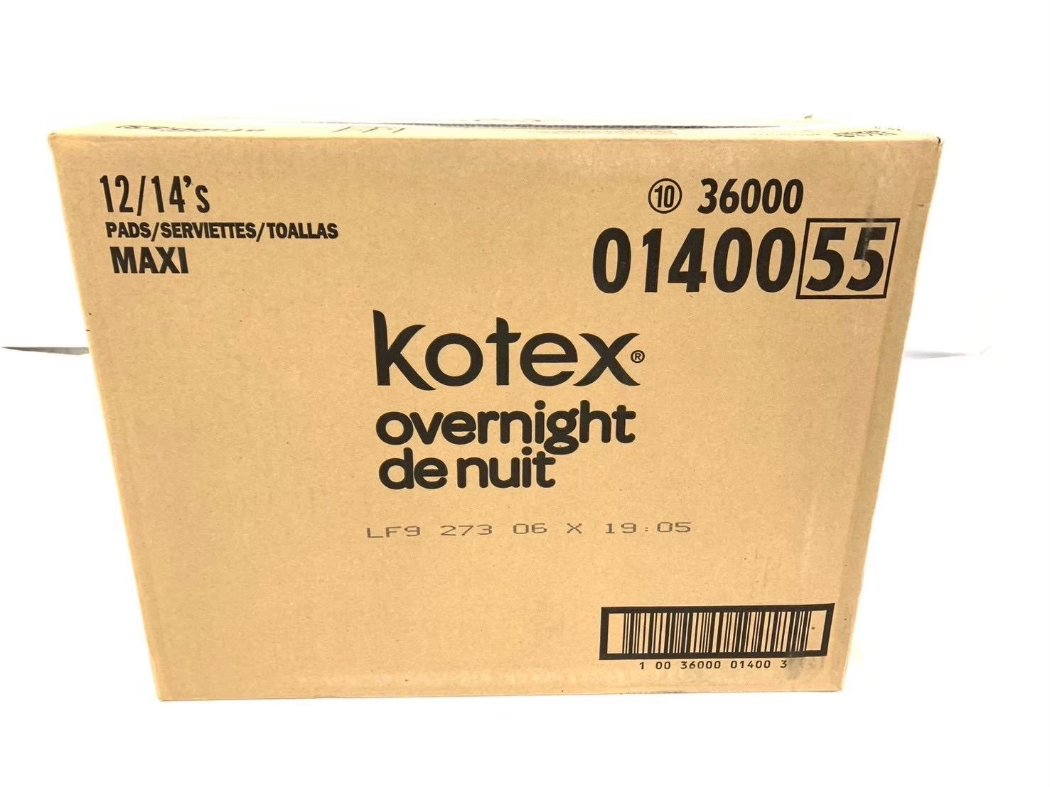 Kotex 夜用ナプキン 生理ナプキン 14枚入り×12パック(168枚) overnight