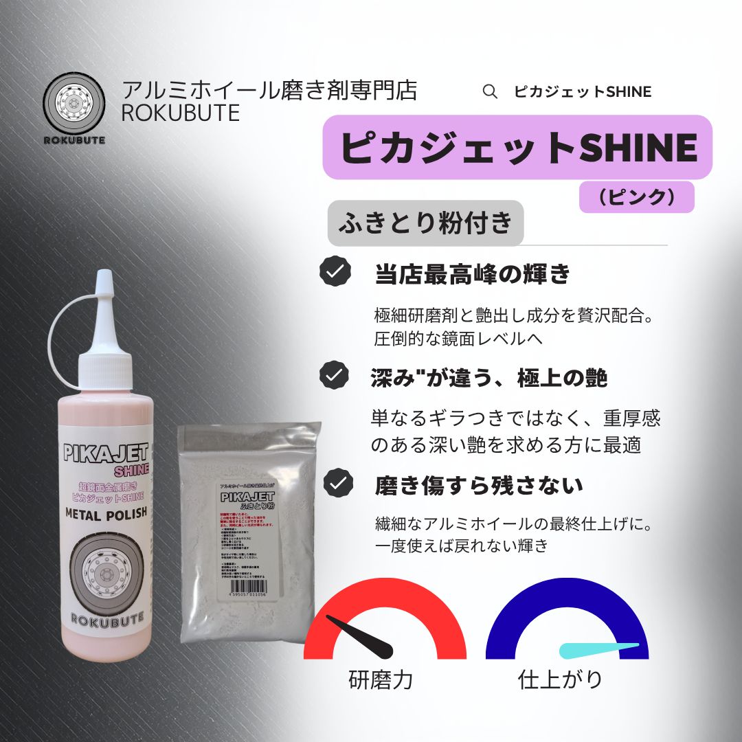 アルミ磨きの最高峰級！ピカジェットSHINE 200mlふきとり粉付き - メルカリ
