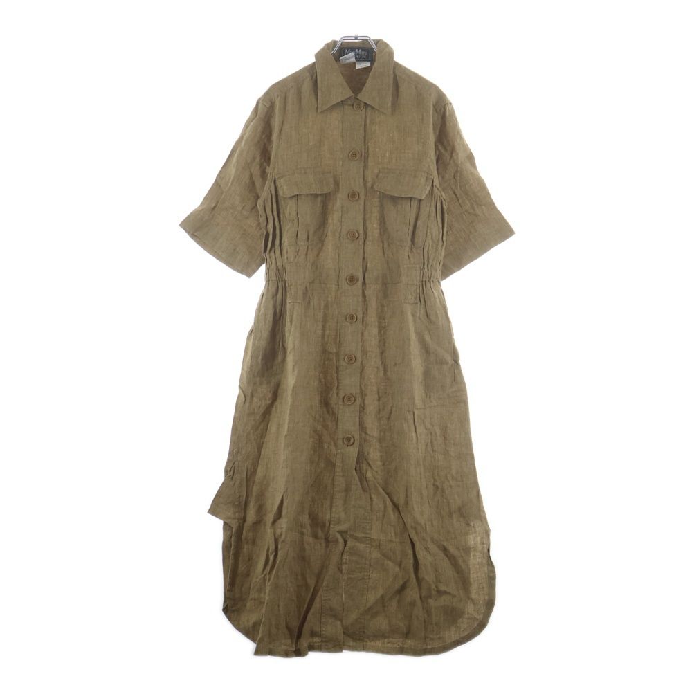 MaxMara WEEKEND ベージュ シャツワンピース 42 Weekend Max Mara (ウィークエンド マックスマーラ) リネン 半袖
