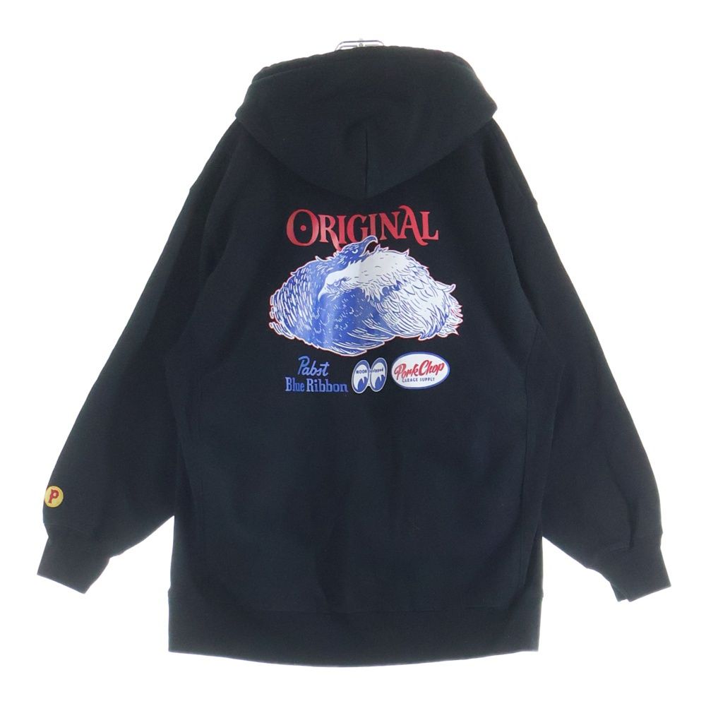 パブストブルーリボン×ポークチョップ×ムーンアイズ　コーチジャケット PORKCHOP (ポークチョップ) ×MOONEYES×Pabst Blue Ribbon HOODIE