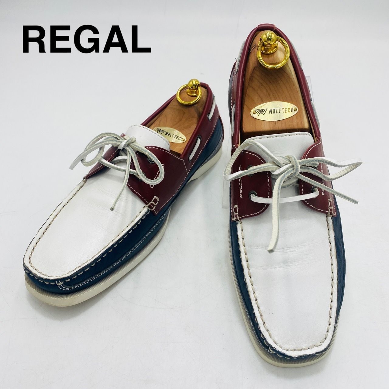 REGAL リーガル デッキシューズ モカシン 26.5cm トリコロール メンズ 