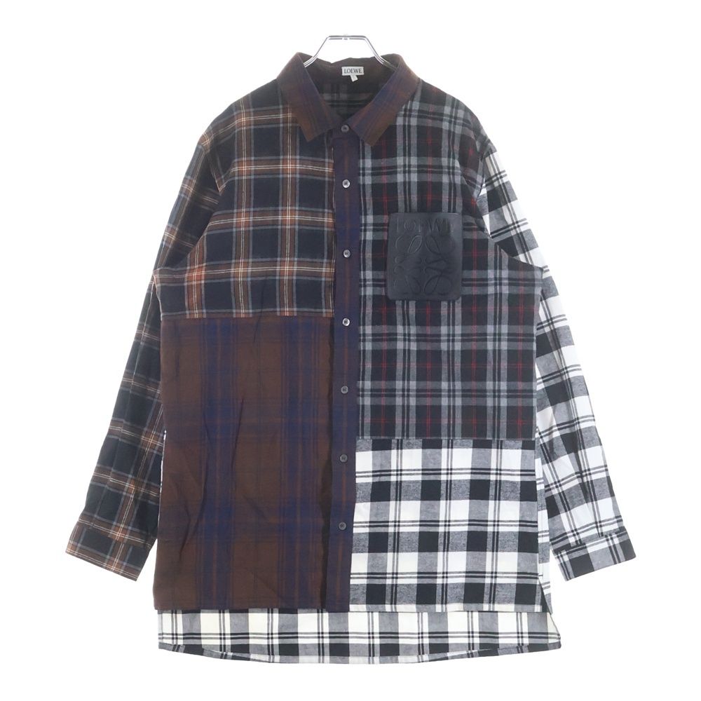 LOEWE (ロエベ) アナグラムパッチ パターン チェック総柄 長袖 LOEWE (ロエベ) アナグラムパッチ パターン チェック総柄 長袖