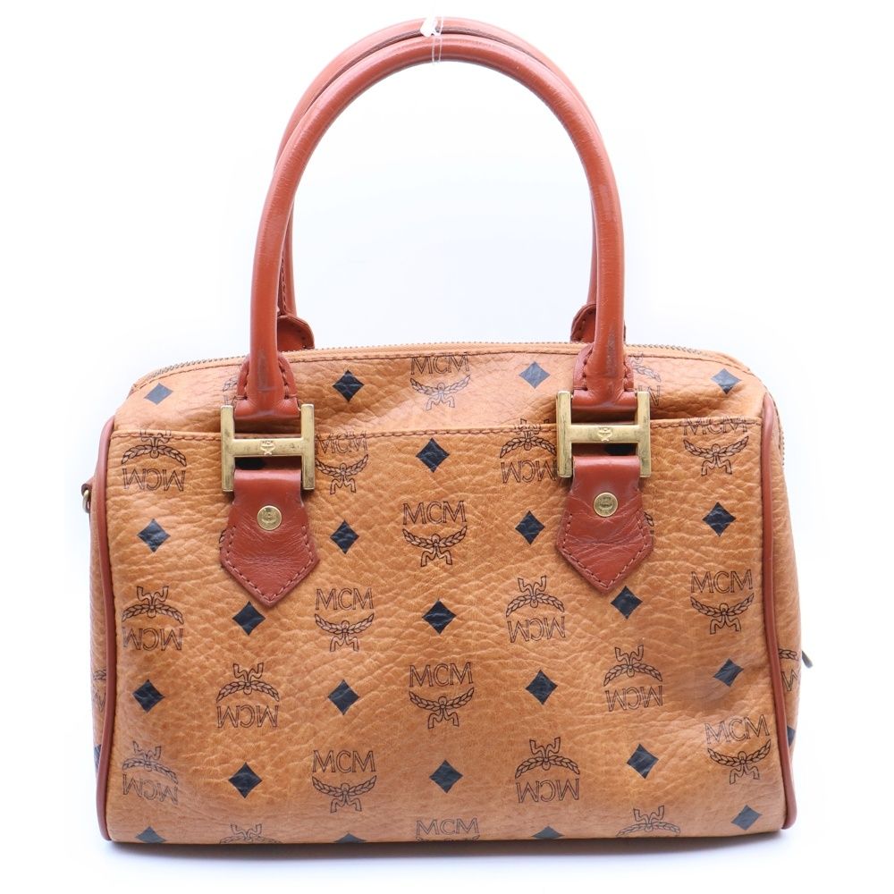 MCM (エム シー エム) ヴィセトス ボストンバッグ ブラウン レザー 