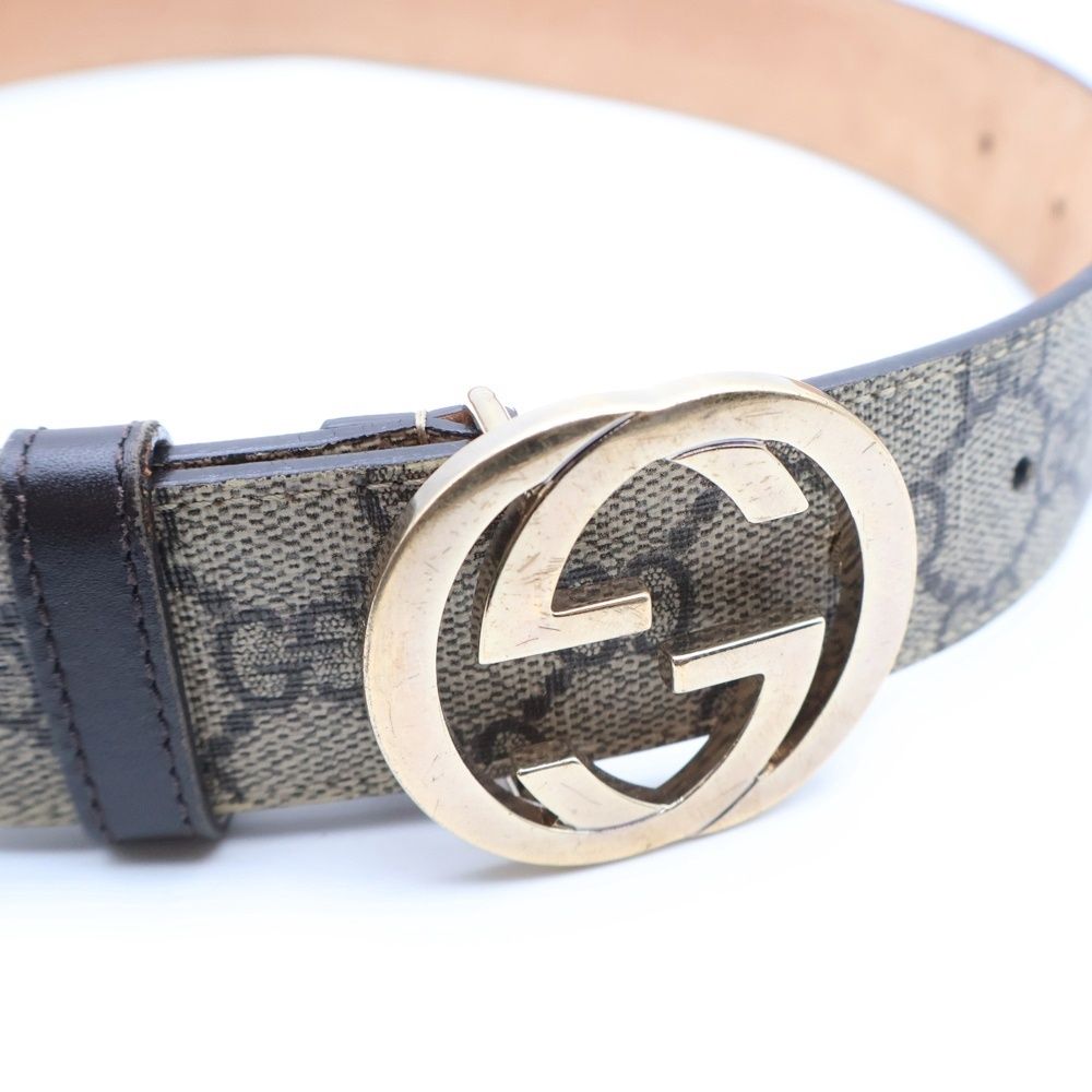 GUCCI (グッチ) GGバックル 総柄ベルト 370543 ベージュ - メルカリ
