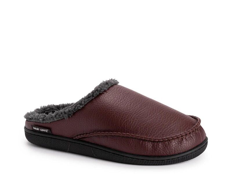 ムクルクス メンズ シューズ サンダル レザー フェイクレザー MUK LUKS Faux Leather Clog Slipper Mens Brown ブラウン