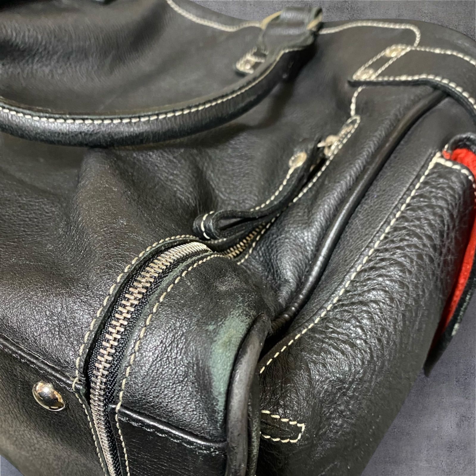 LONGCHAMP 本革ミニボストンバッグ トートバッグ 黒 ハンドバッグ