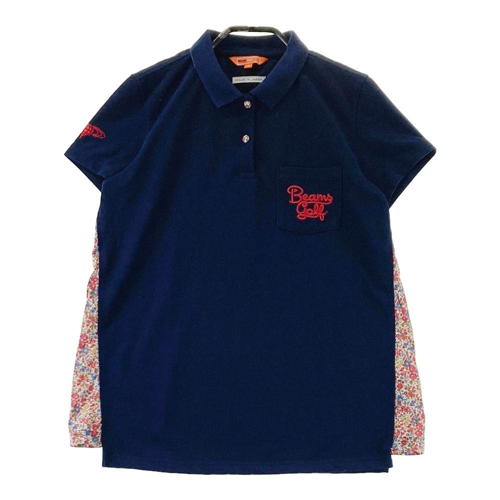 サイズ：M BEAMS GOLF ビームスゴルフ 半袖ポロシャツ ネイビー系