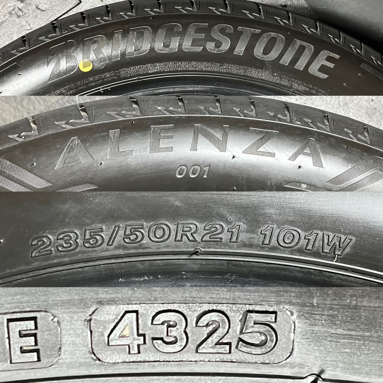 2025年製 約9分山 ブリヂストン BRIDGESTONE アレンザ ALENZA 001 235 