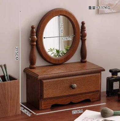 新品未使用 おしゃれ 卓上ドレッサー 姫鏡台 引き出し 鏡付き 収納 