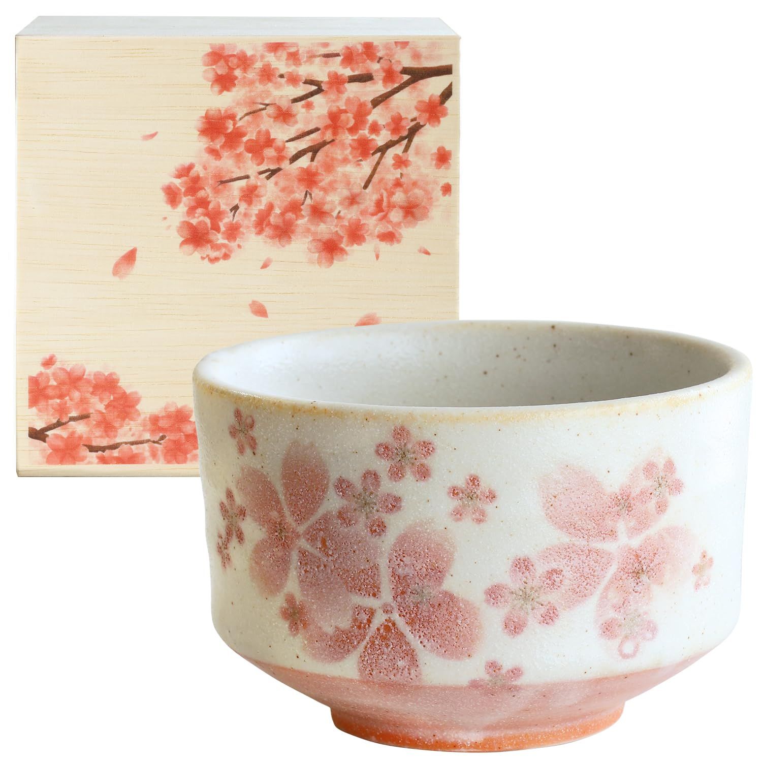 新品 Dolce duo 抹茶碗 抹茶 茶碗 舞桜 日本製 美濃焼 11cm 約420ml 桜柄木箱入り 茶道 MW-1895