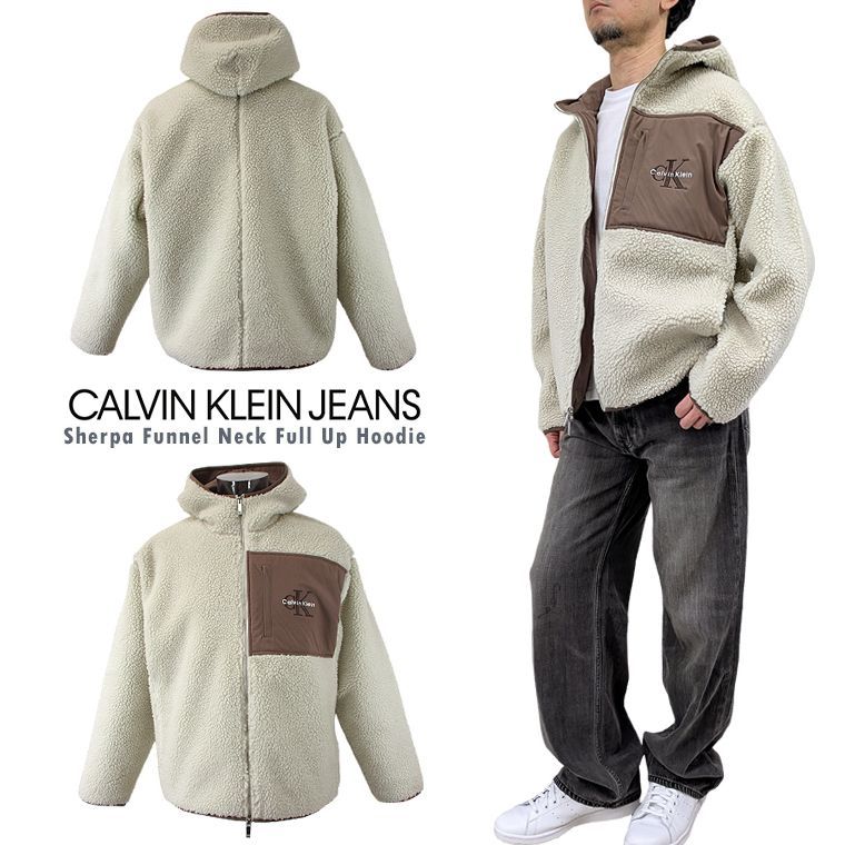 最新作，HOT】 Calvin Klein Jeans シェルパフルジップフーディ 