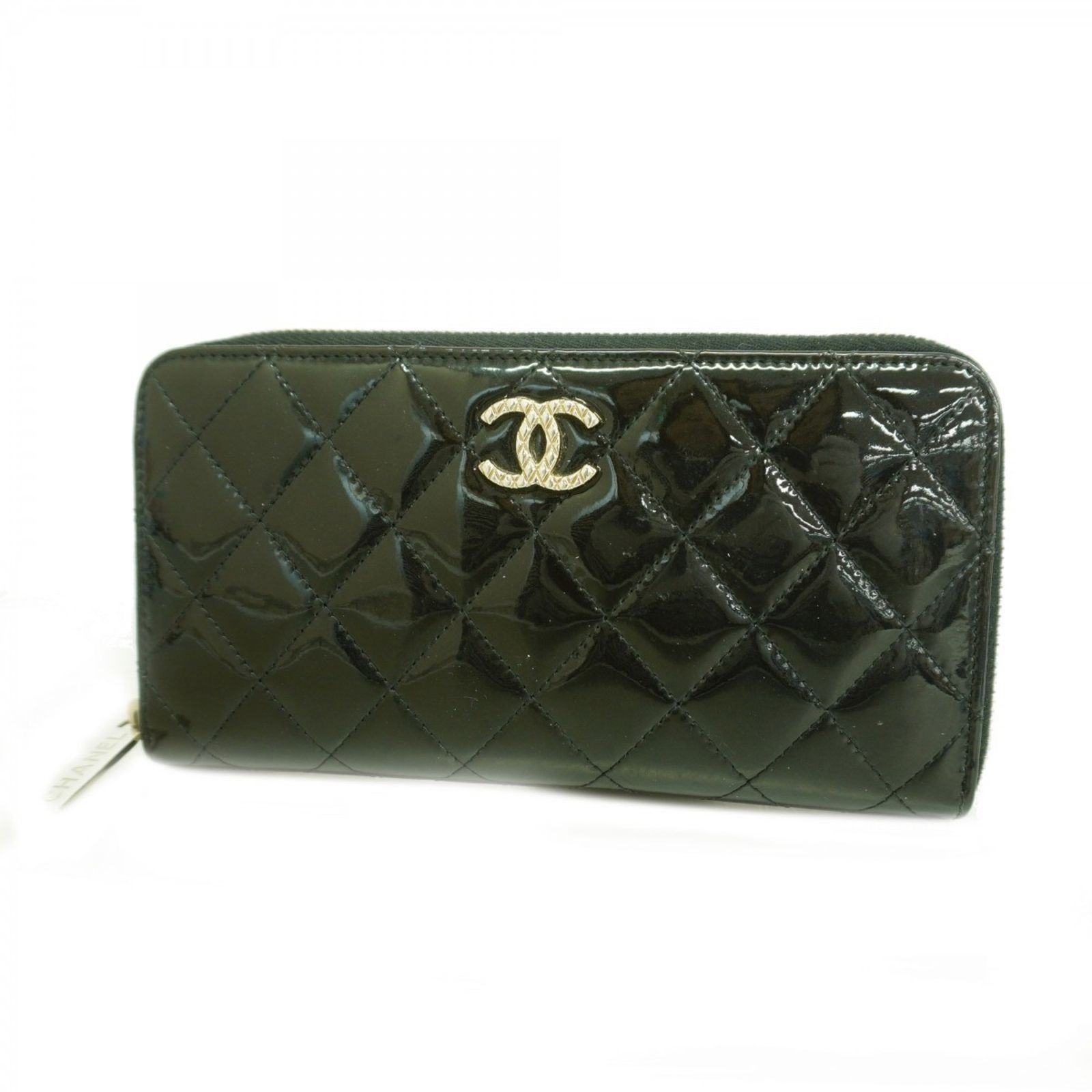 シャネル(Chanel) シャネル 長財布 ココボタン パテントレザー 