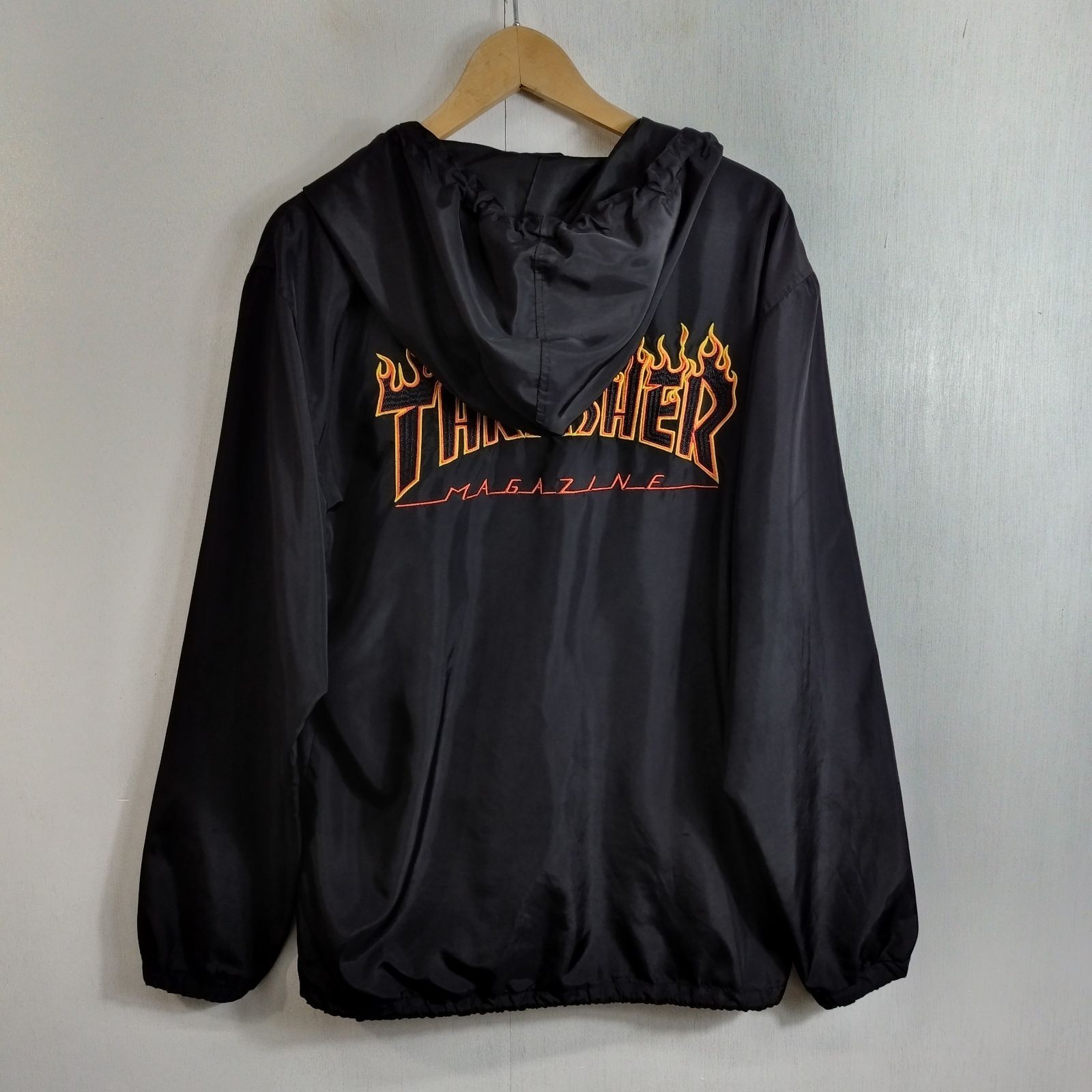 THRASHER スラッシャー フード付 コーチジャケット ポリエステル ロゴ 