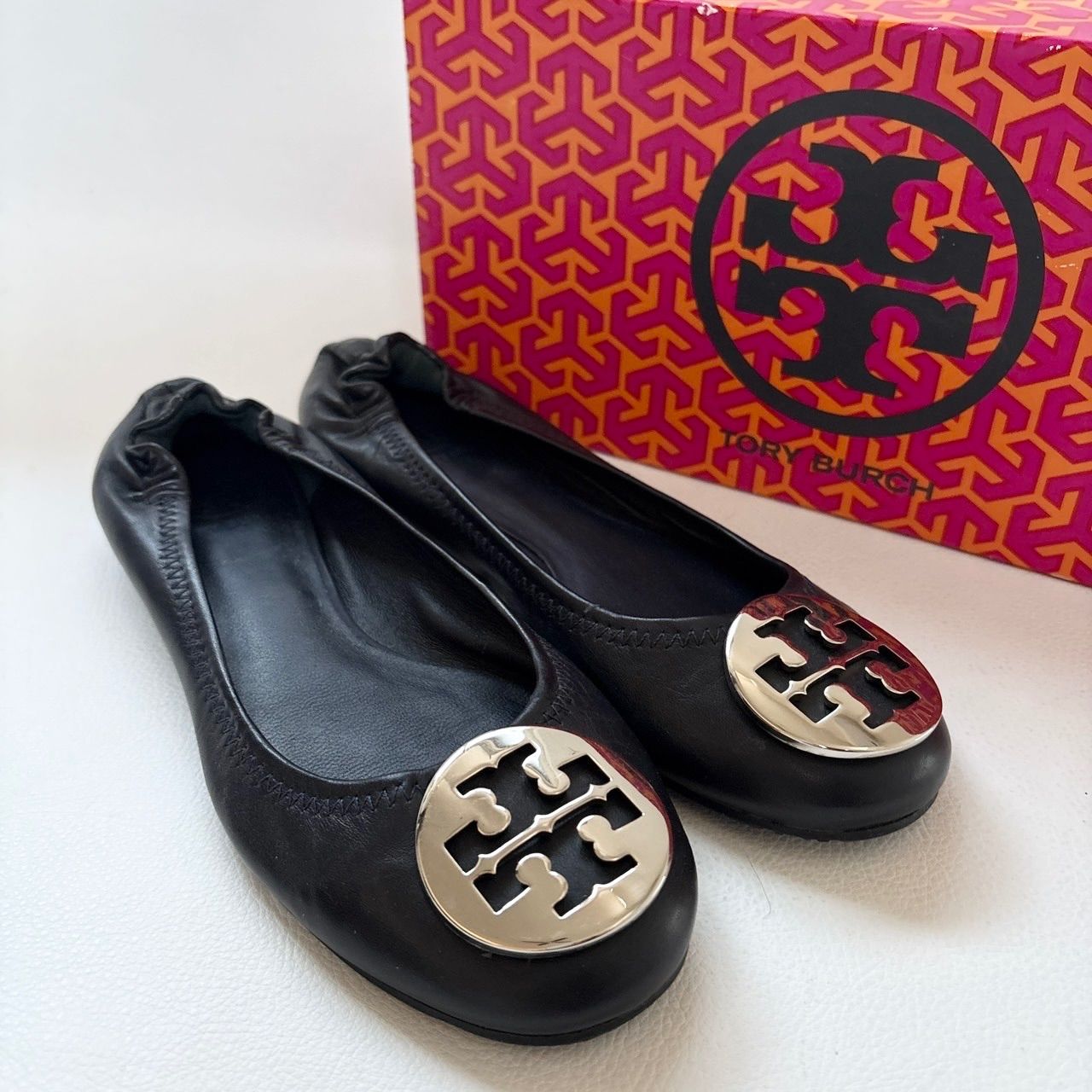 1417 美品✨トリーバーチ TORY BURCH レザーバレエシューズ フラット