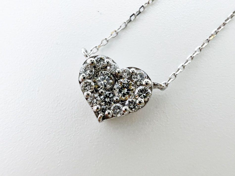 Ponte Vecchio ポンテヴェキオ PV ネックレス ハート ダイヤ 0.13ct 