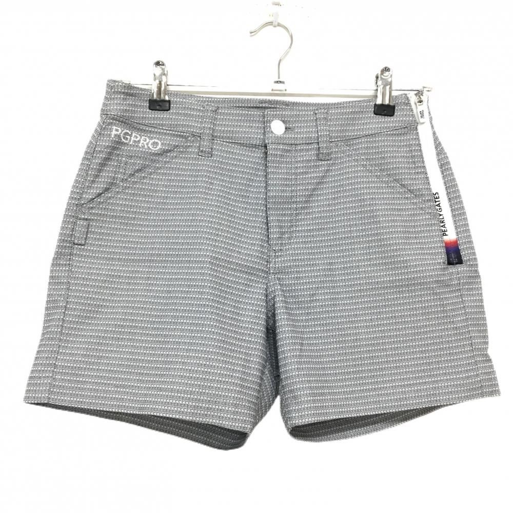 超美品】パーリーゲイツ ショートパンツ 白×ネイビー 総柄 PGPRO 