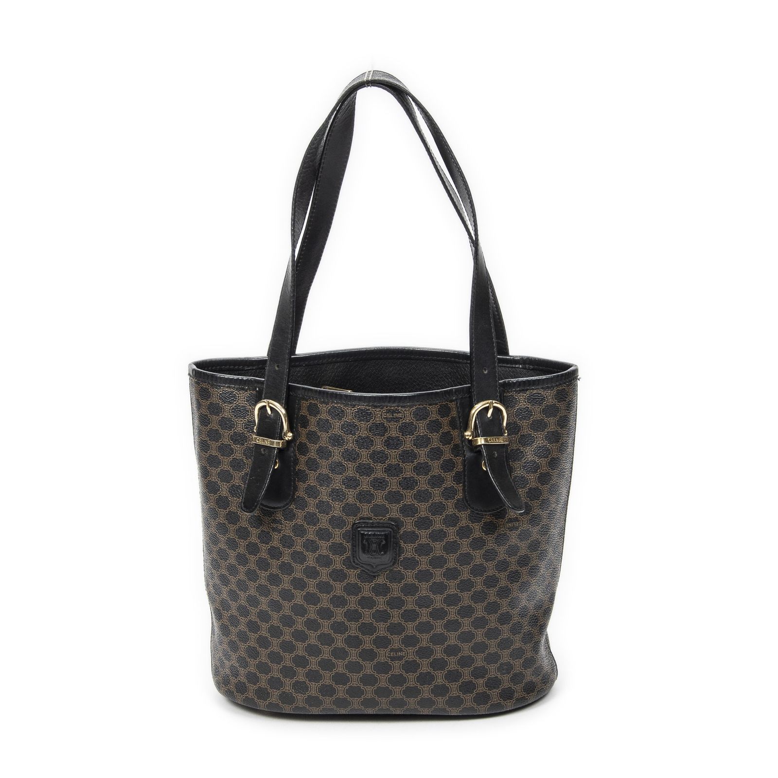 中古] CELINE セリーヌバケツ型トートバッグブラック/ブラウン