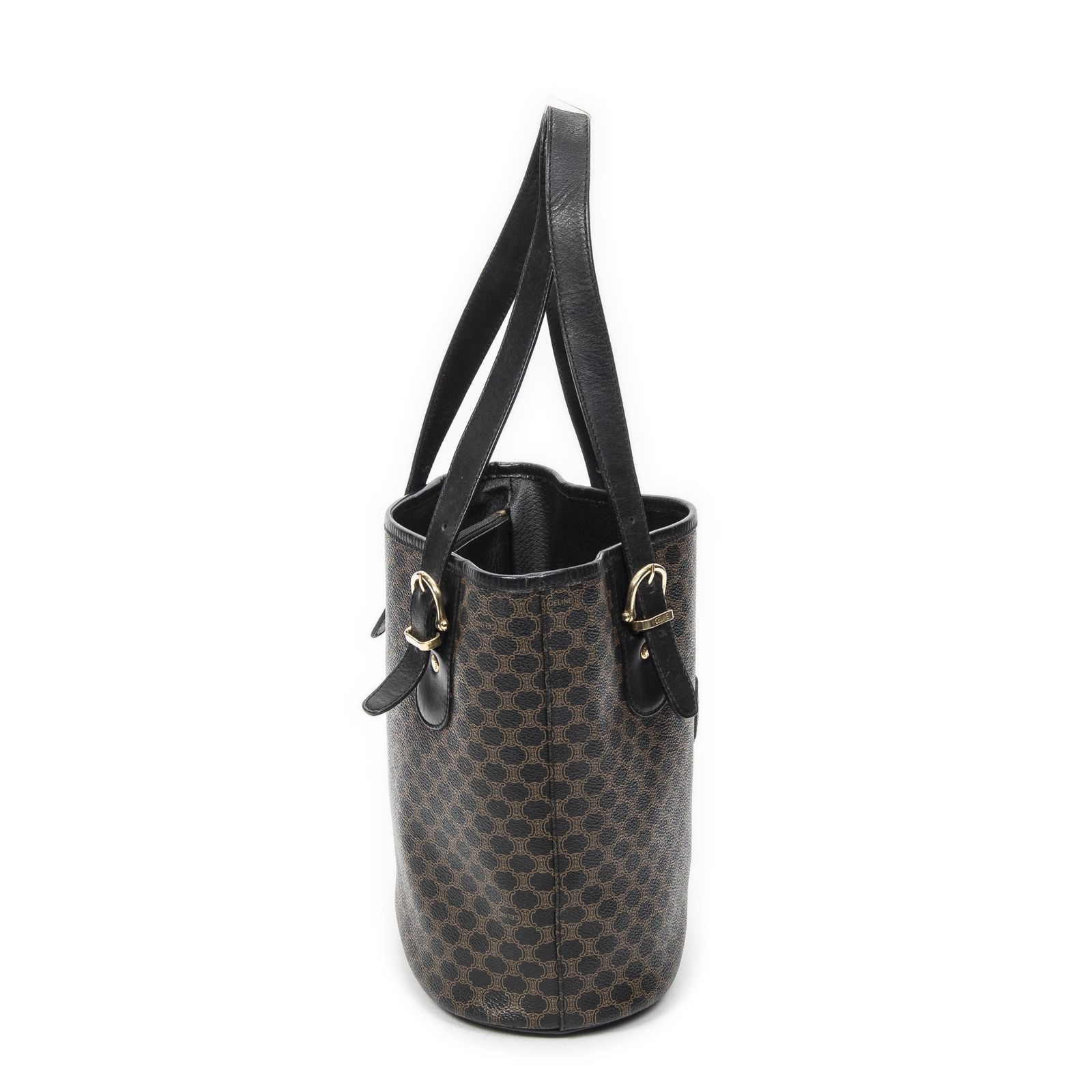 中古] CELINE セリーヌバケツ型トートバッグブラック/ブラウン