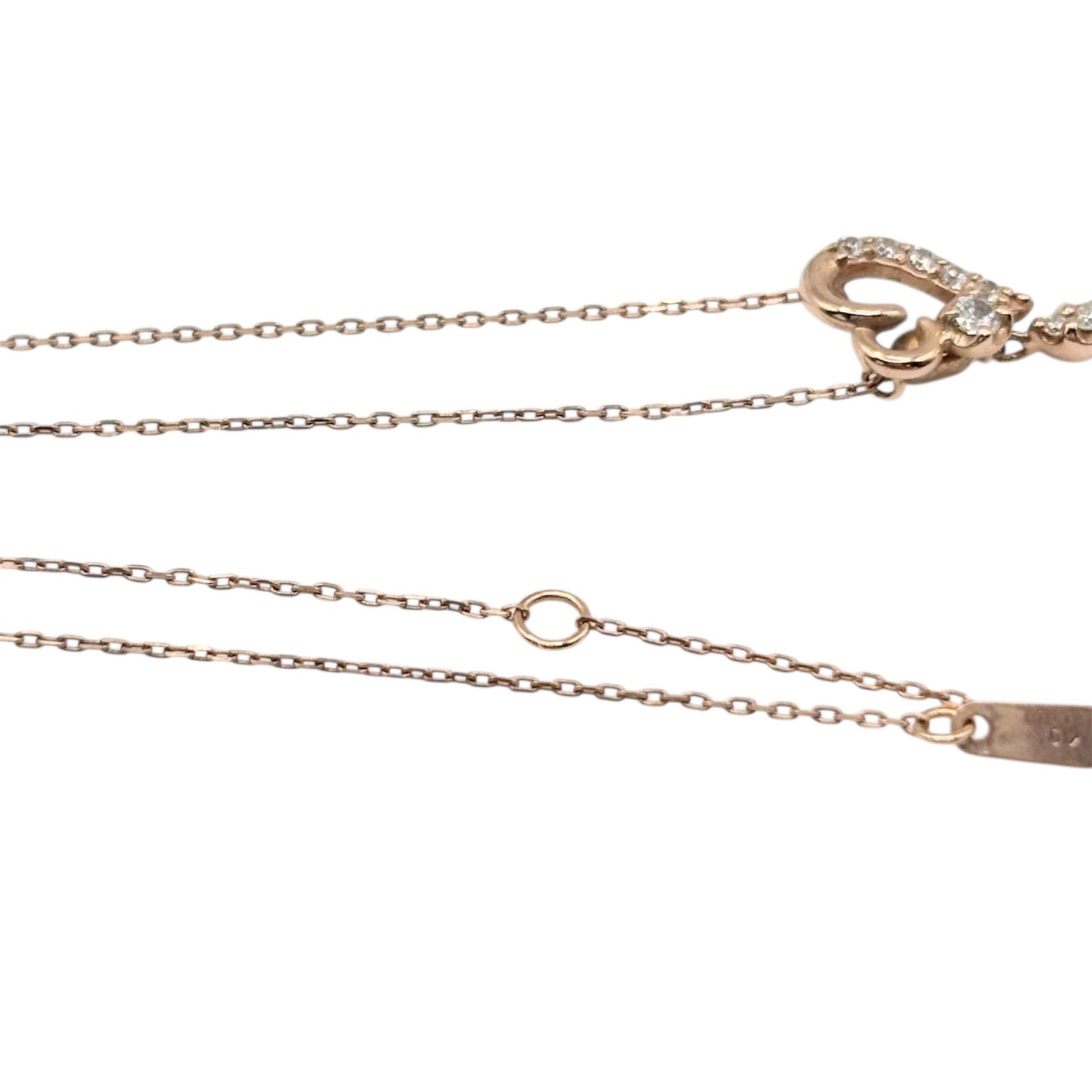 Vendome Aoyama ダイヤ ネックレス K10 PG ゴールド ダイヤモンド 0.01 
