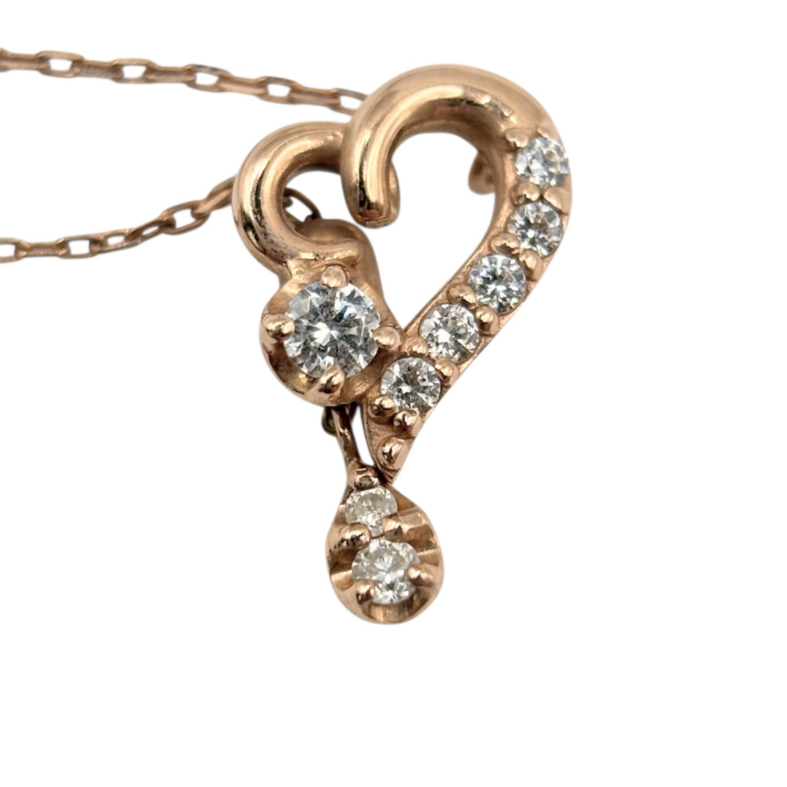 Vendome Aoyama ダイヤ ネックレス K10 PG ゴールド ダイヤモンド 0.01 