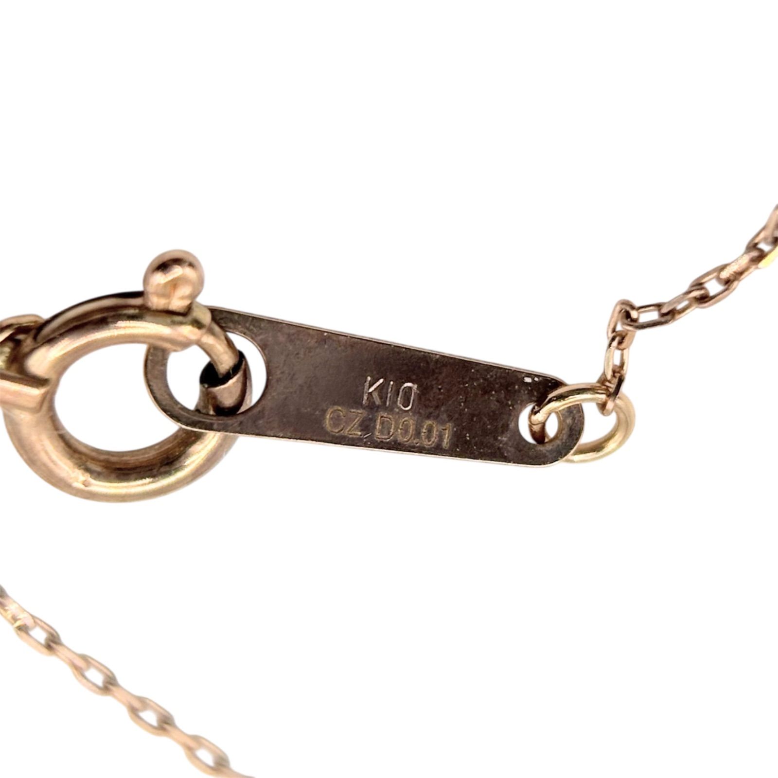 Vendome Aoyama ダイヤ ネックレス K10 PG ゴールド ダイヤモンド 0.01 