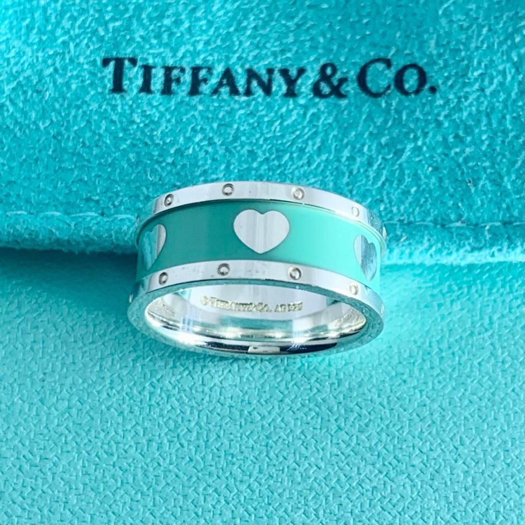 ティファニー 11号 ブルー エナメル ハート バンド リング SC5e - メルカリ