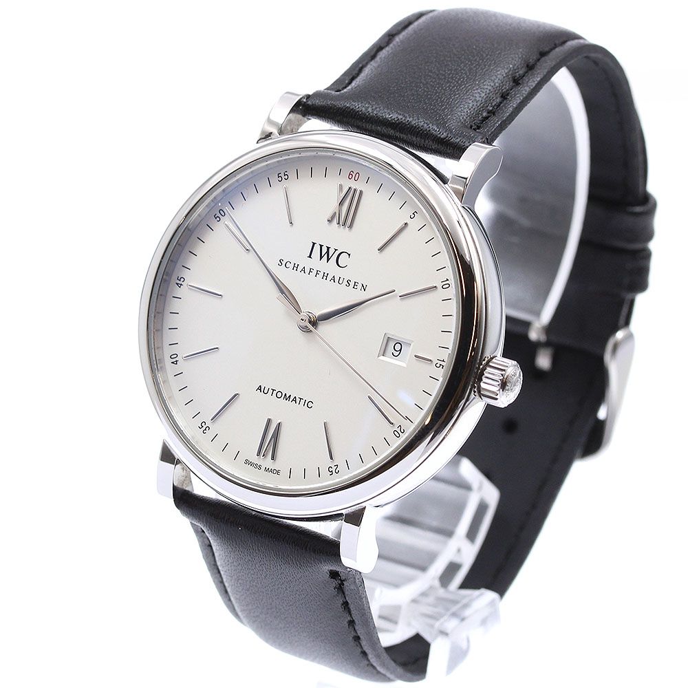  IWC IWC SCHAFFHAUSEN IW356501 ポートフィノ デイト 自動巻き メンズ 保証書付き_944487 ベーシックカラー 自動巻き時計 腕時計(アナログ)