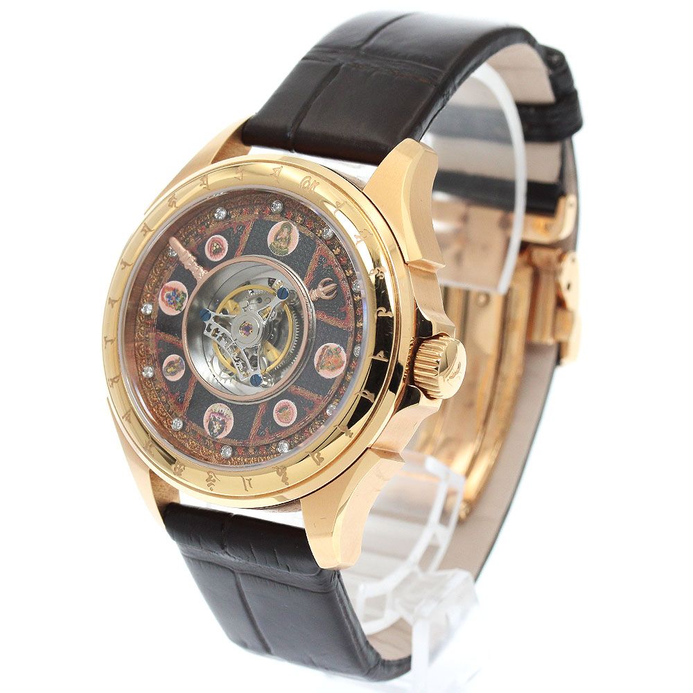  深見東州 Toshyu Fukami 光明真言 曼荼羅 センタートゥールビヨン 自動巻き メンズ 箱 保証書付き_948678 お手入れ簡単 自動巻き時計 腕時計(アナログ)