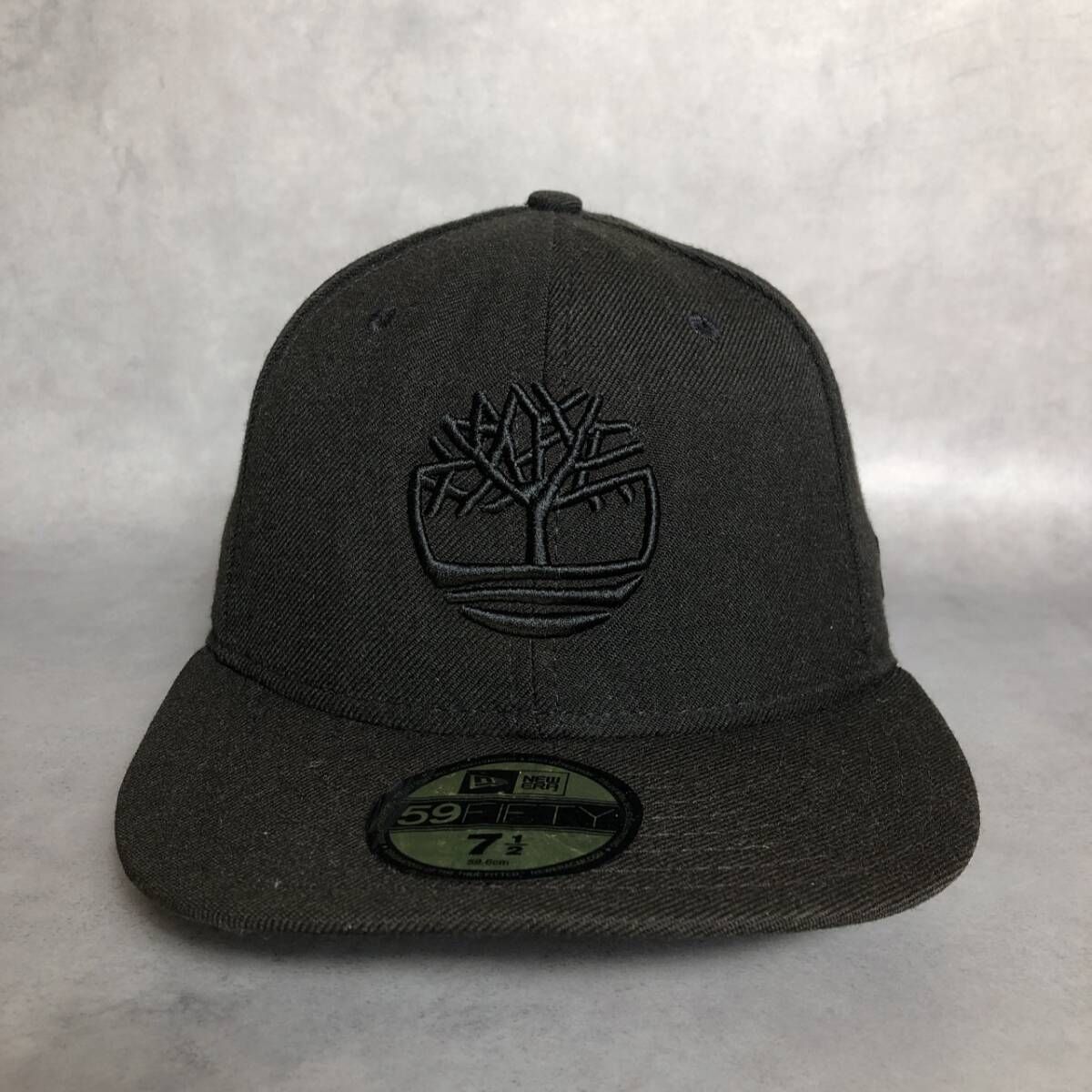 PQ243◇Timberland / NEWERA : ロゴ刺繍 59FIFTY CAP◇59.6cm◇黒 