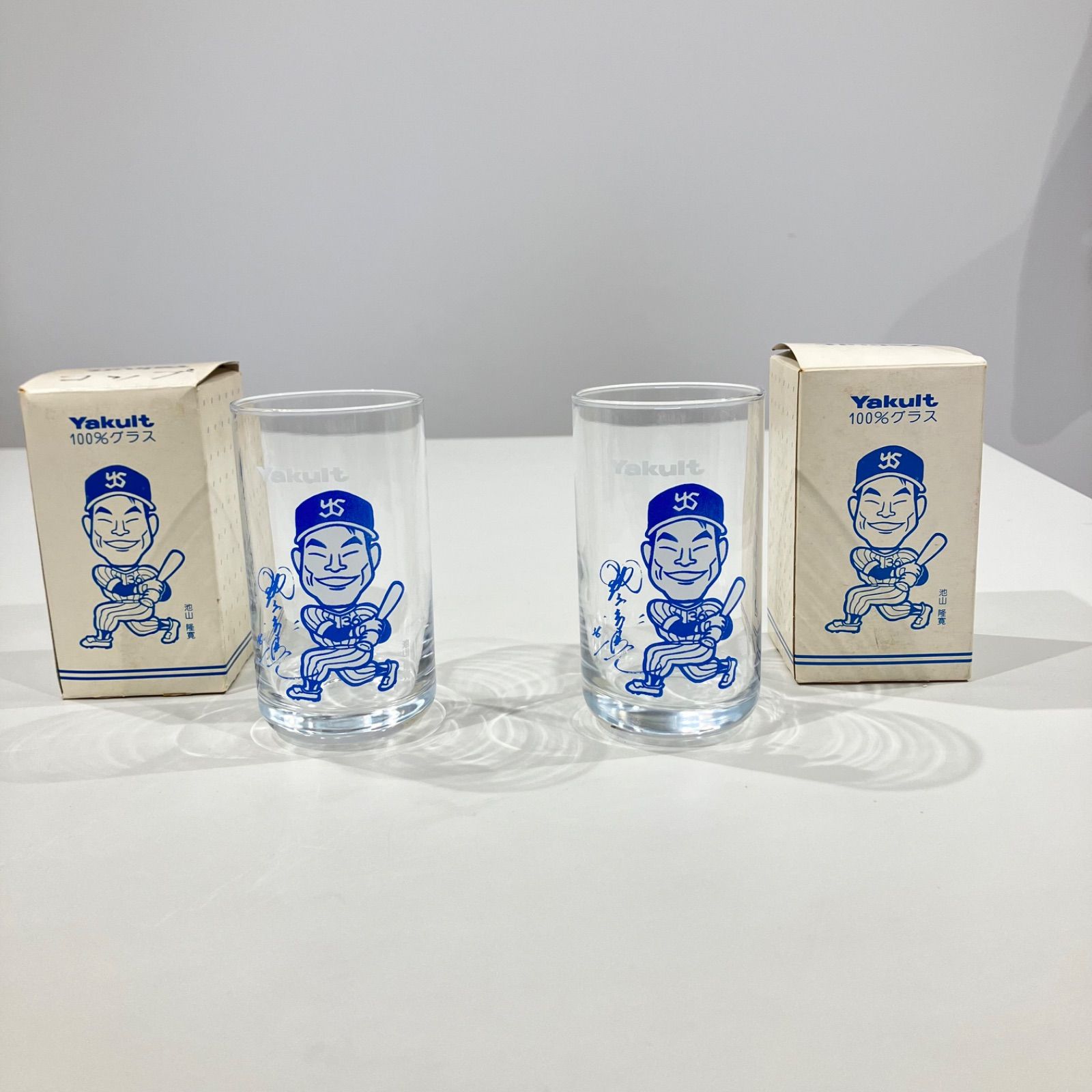 Yakult 100％グラス ヤクルトスワローズ 池山隆寛 サイン入り グラス 2