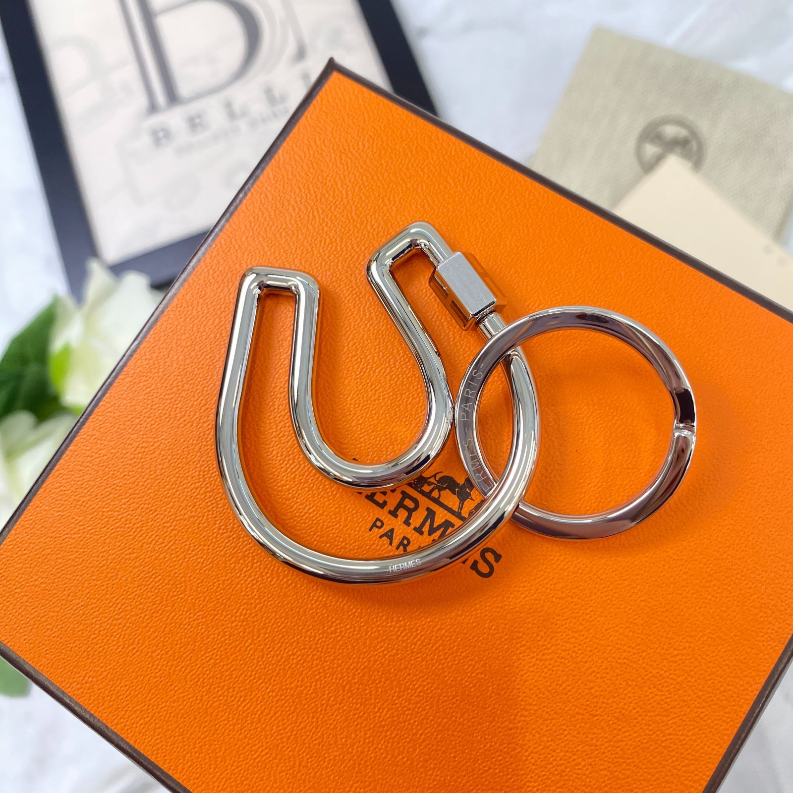 HERMES エルメス キーホルダー フェール・ア・シュヴァル オレンジ