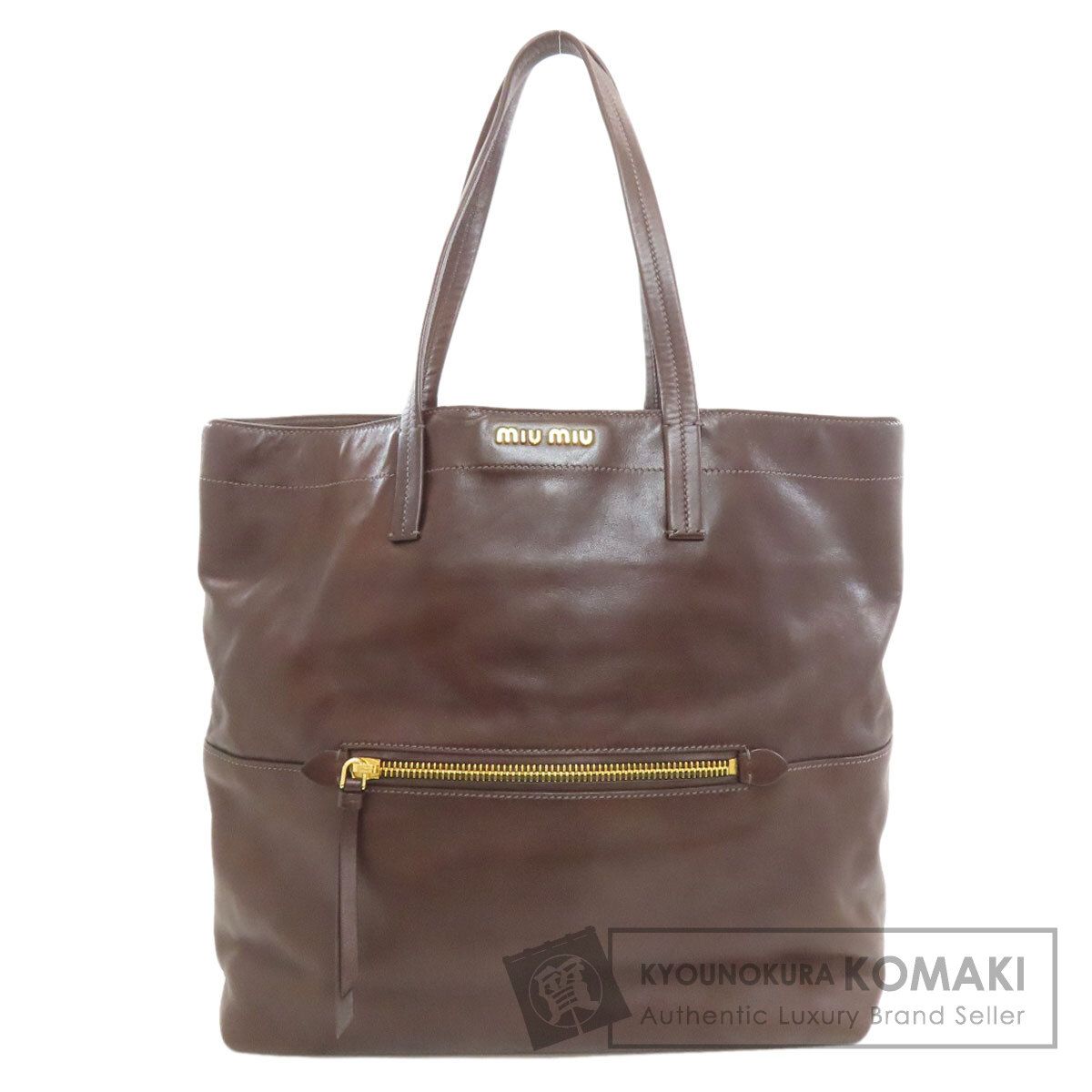 MIUMIU ミュウミュウ ロゴ トートバッグ レザー レディース [中古 