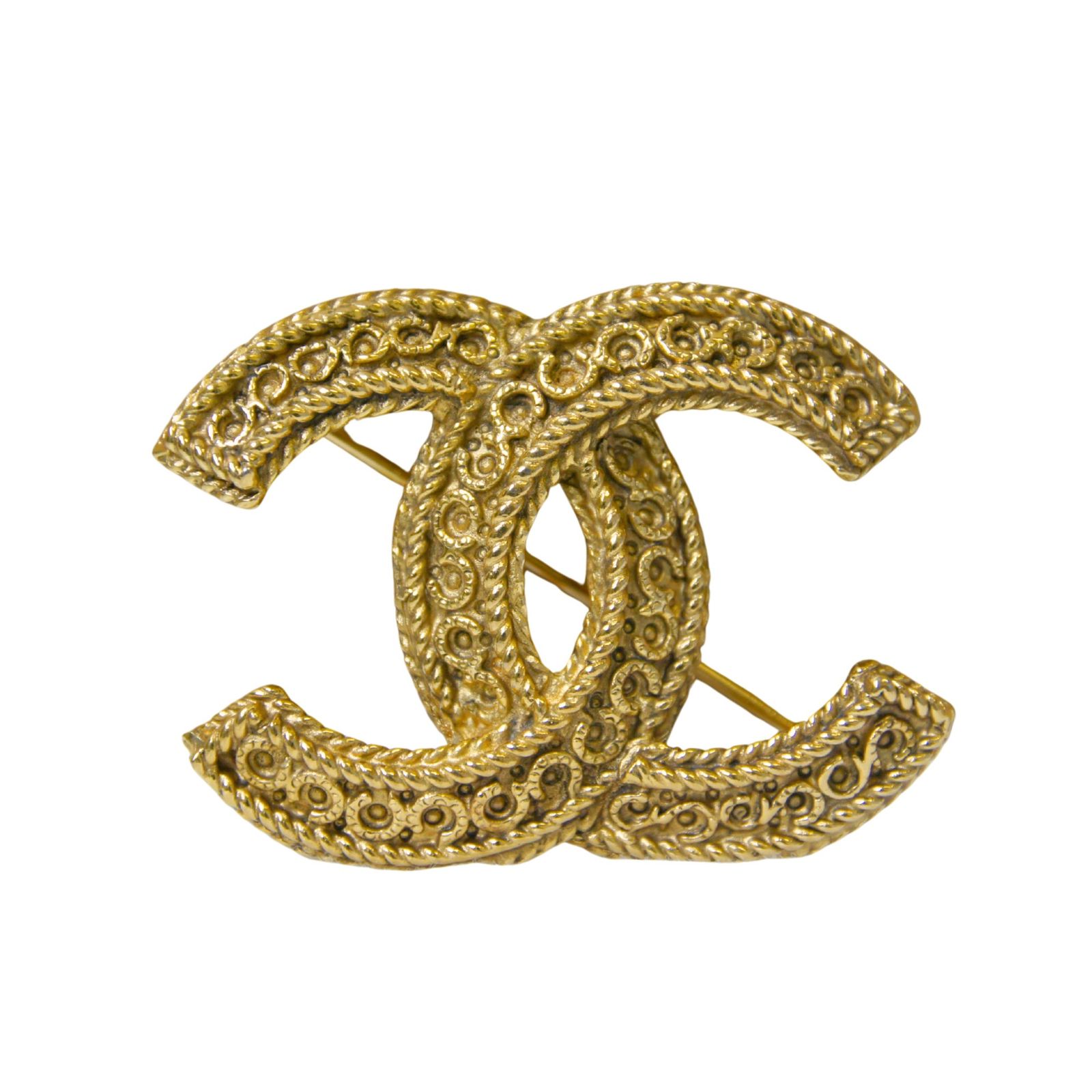 CHANEL シャネル ブローチ ヴィンテージ ココ ゴールド メタル