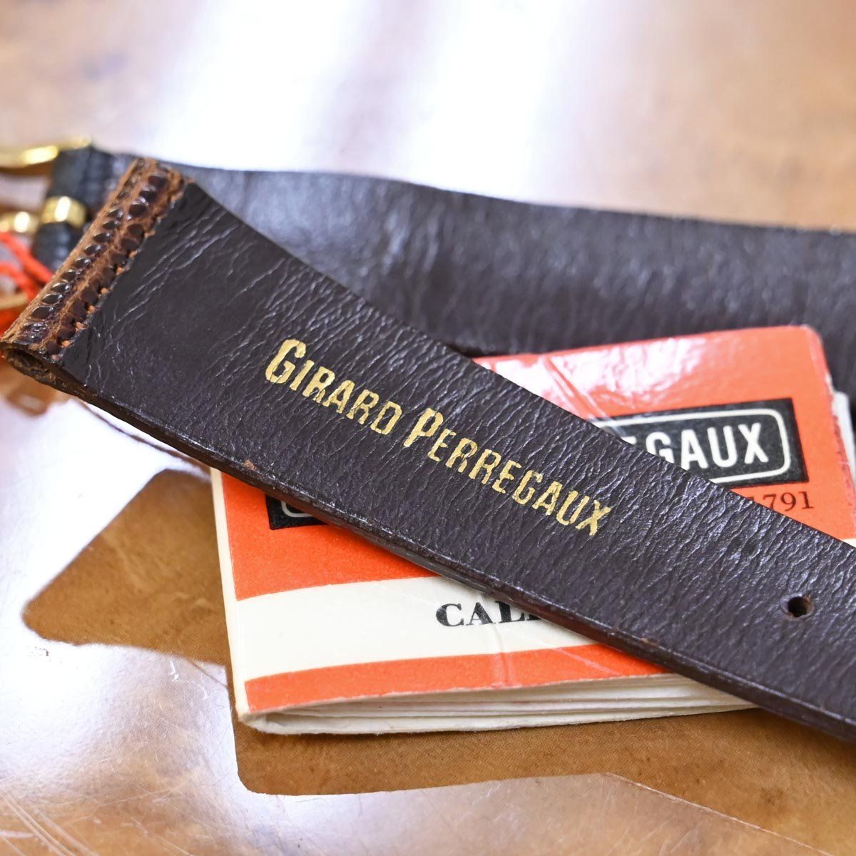 Girard-Perregaux ジラールペルゴ　バックル付レザーベルト 本物 超美品 ジラール・ぺルゴ 純正品 リザードレザーベルト バックル