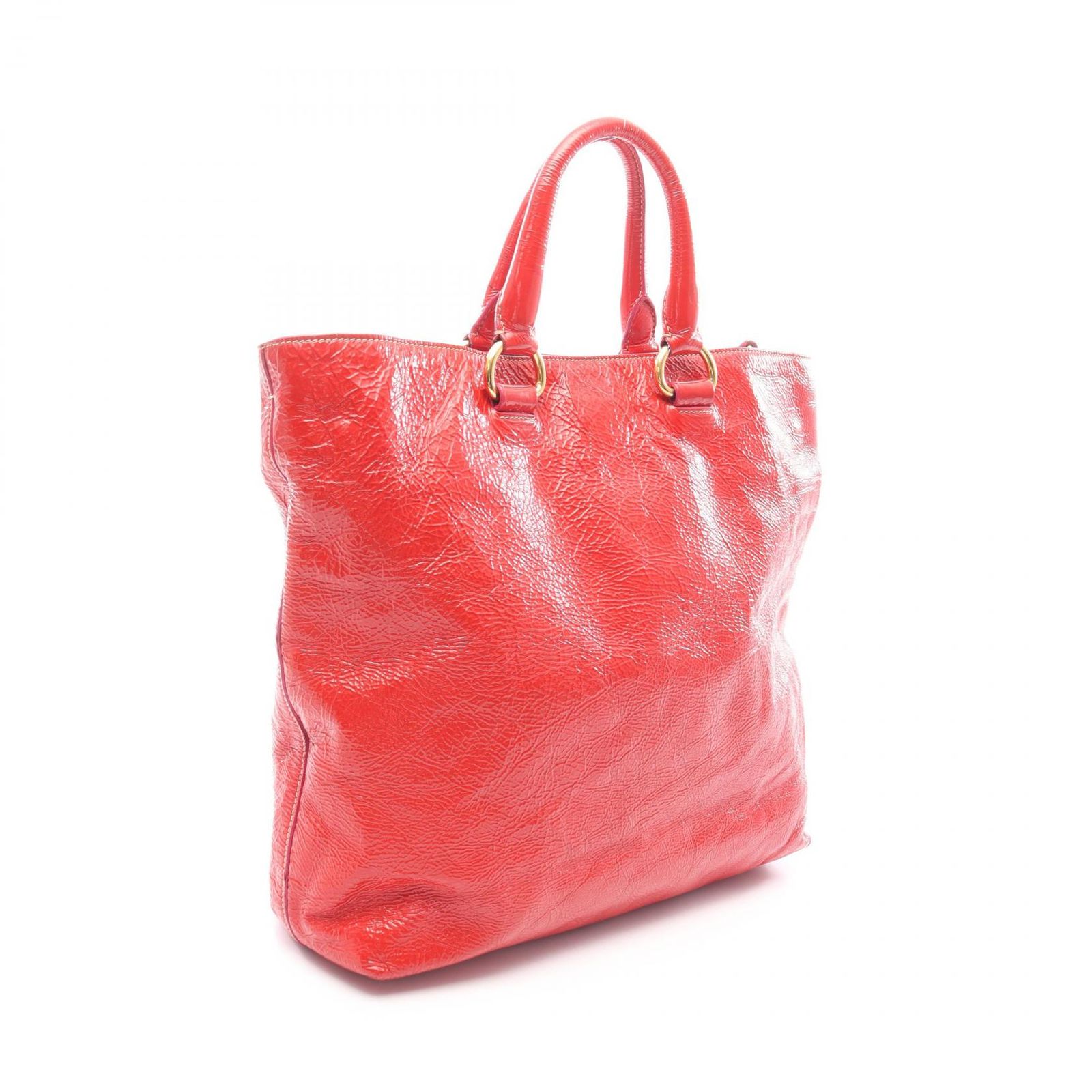 プラダ PRADA トートバッグ レッド パテントレザー 2wayトート 