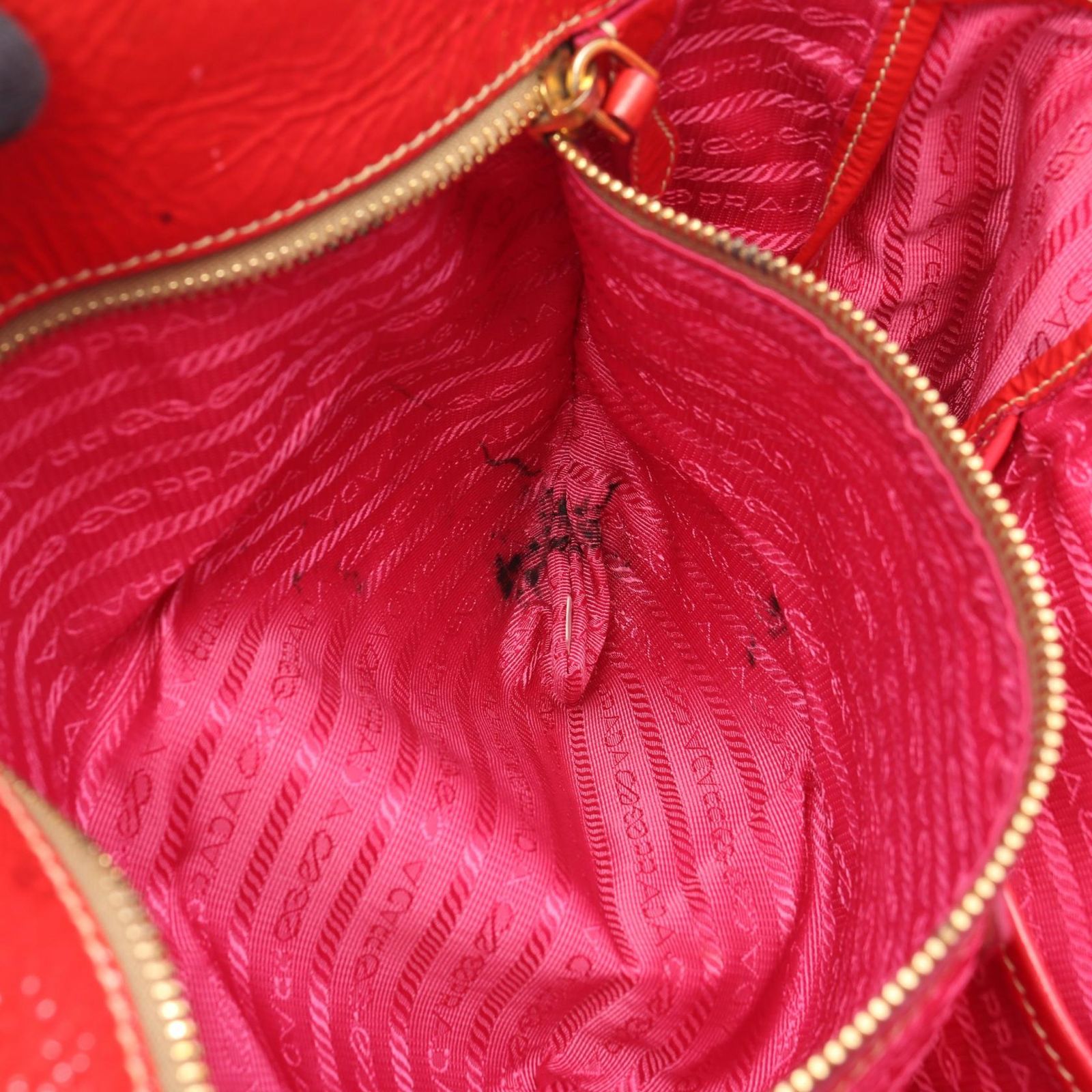 プラダ PRADA トートバッグ レッド パテントレザー 2wayトート 