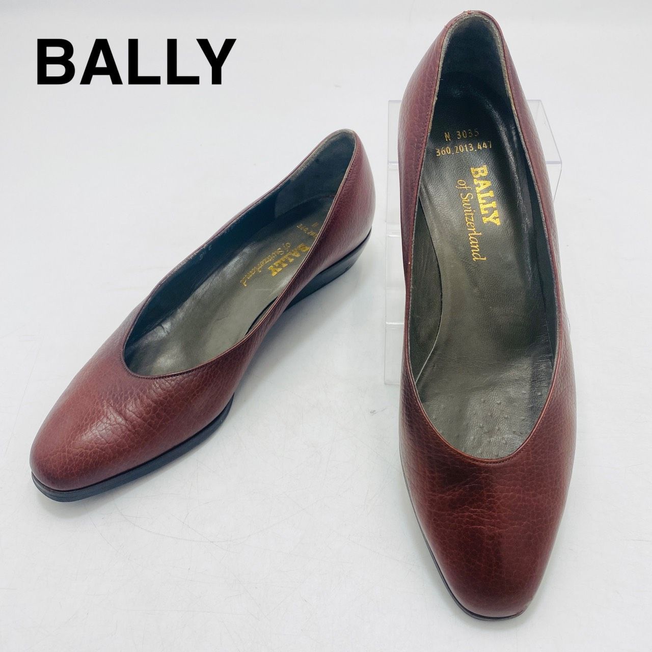 BALLY バリー パンプス スクエアトゥ ウェッジソール 3 1/2 濃茶
