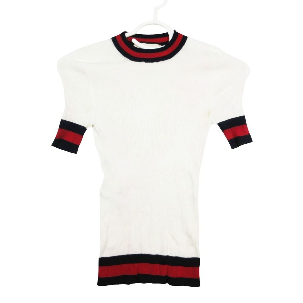 ●未使用●GUCCI・グッチ ●シェリーライン・サイドライン●半袖 GUCCI グッチ 434199 X7447 シェリーライン リブニット トップス 半袖