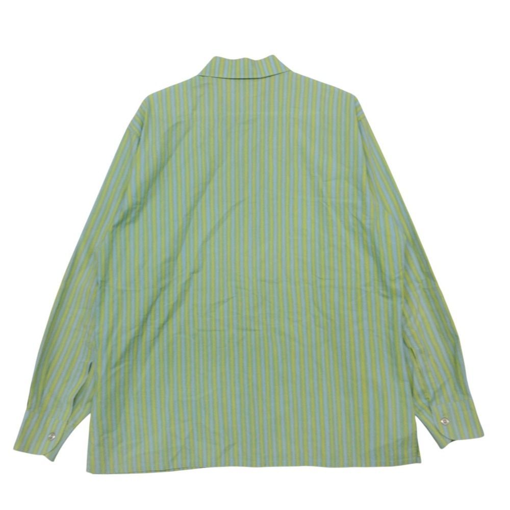 marimekko Jokapoikaヨカポイカ 緑と黄色のストライプ長袖シャツ