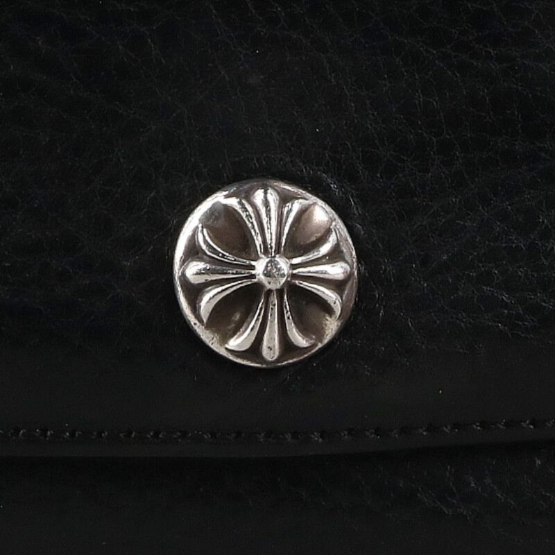 クロムハーツ JUDY/ジュディ クロスボタンレザーウォレット財布 メンズ