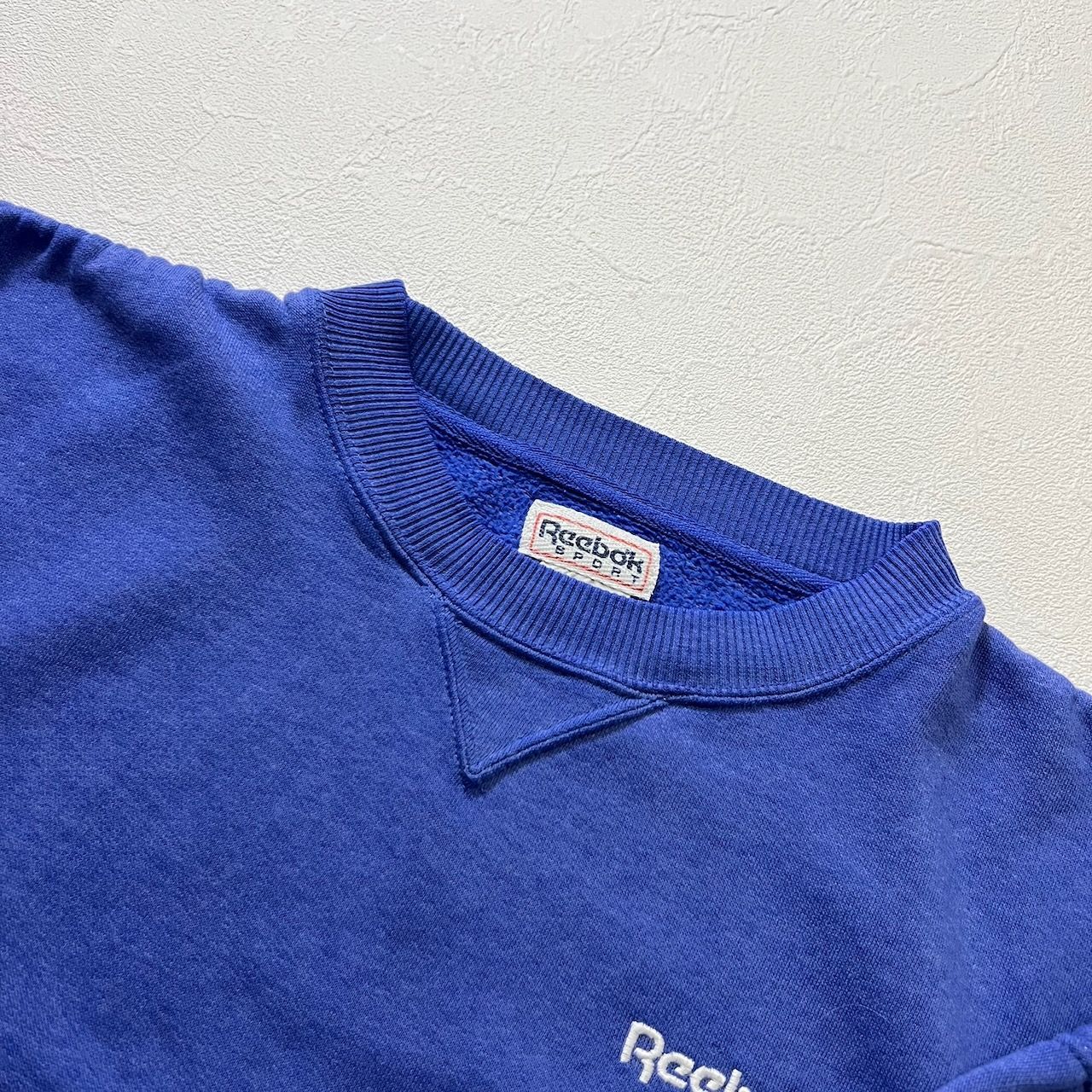 90s～ Reebok SPORT フェード 肩ギャザー 刺繍ロゴ スウェット 