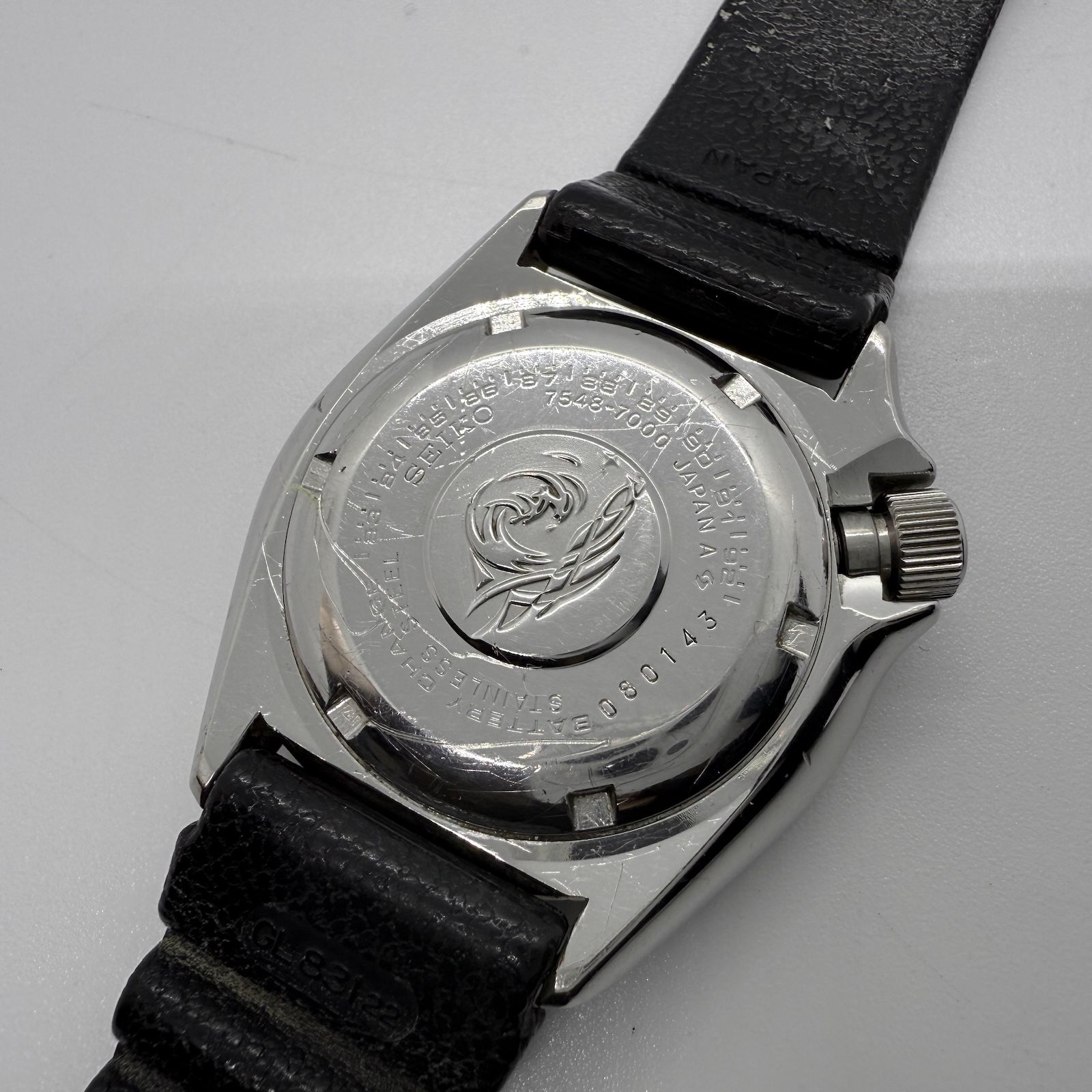 SEIKO セイコー ダイバー 7548-7000 SS ブラック QZ メンズ 腕時計 