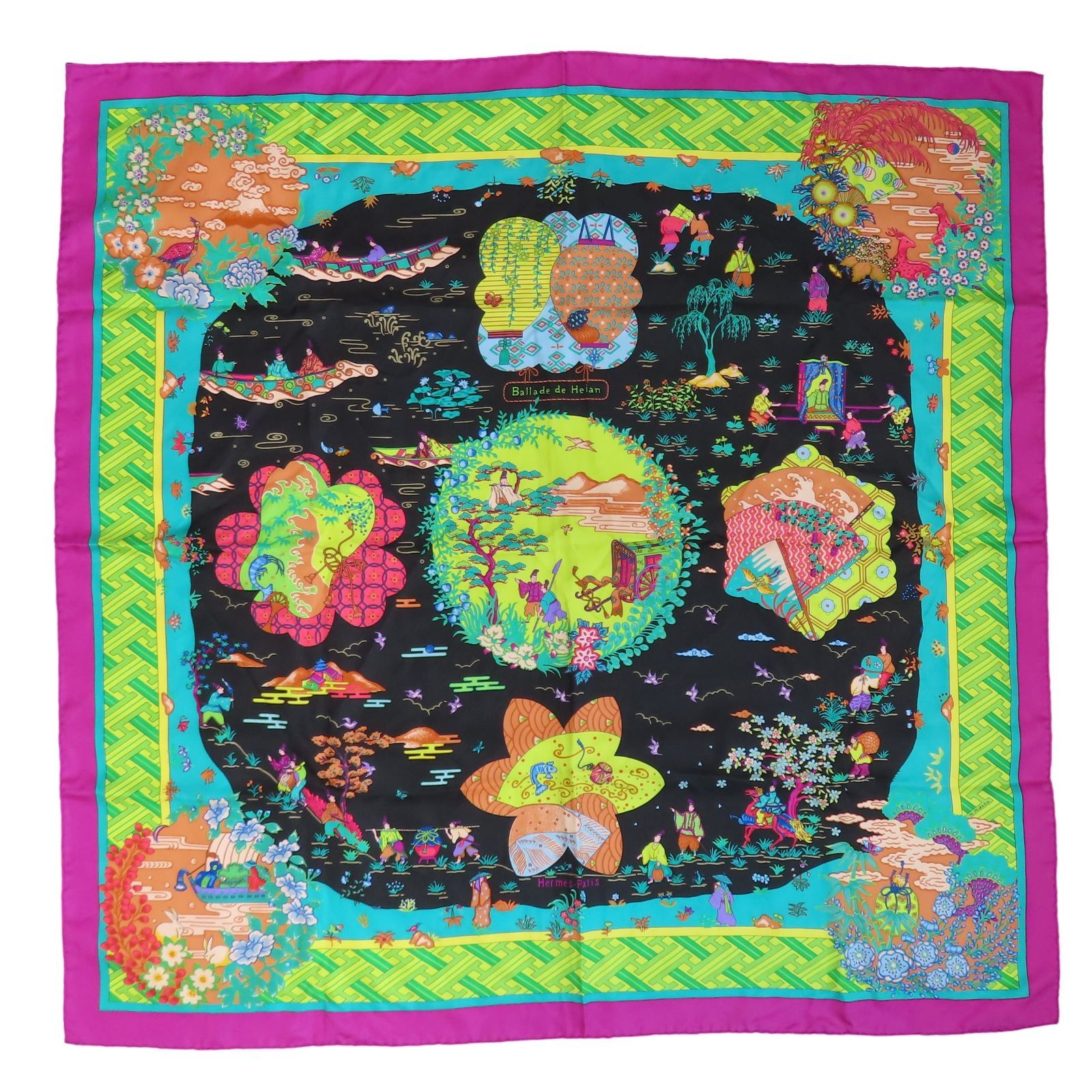 HERMES エルメス カレ90 スカーフ 『平安の庭にて』 Ballade de Heian 