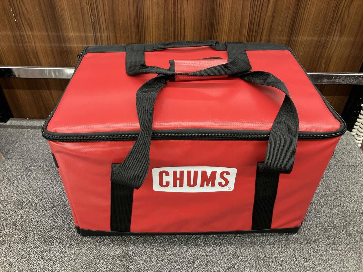 CHUMS フォールダブルボックス レッド アウトドア 折り畳み式 汎用 