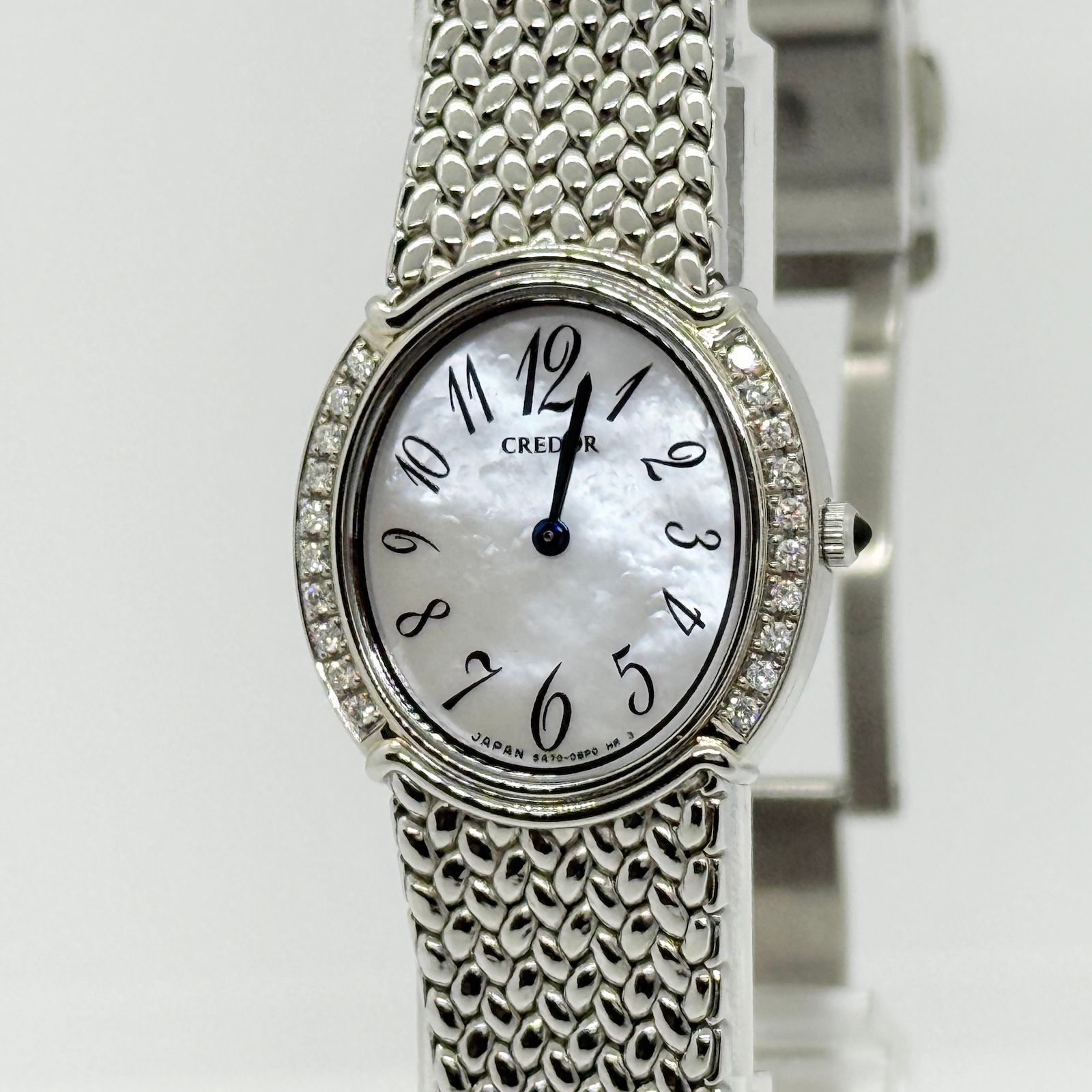 SEIKO セイコー クレドール 5A70-0AT0 シルバー QZ レディース ベゼル 