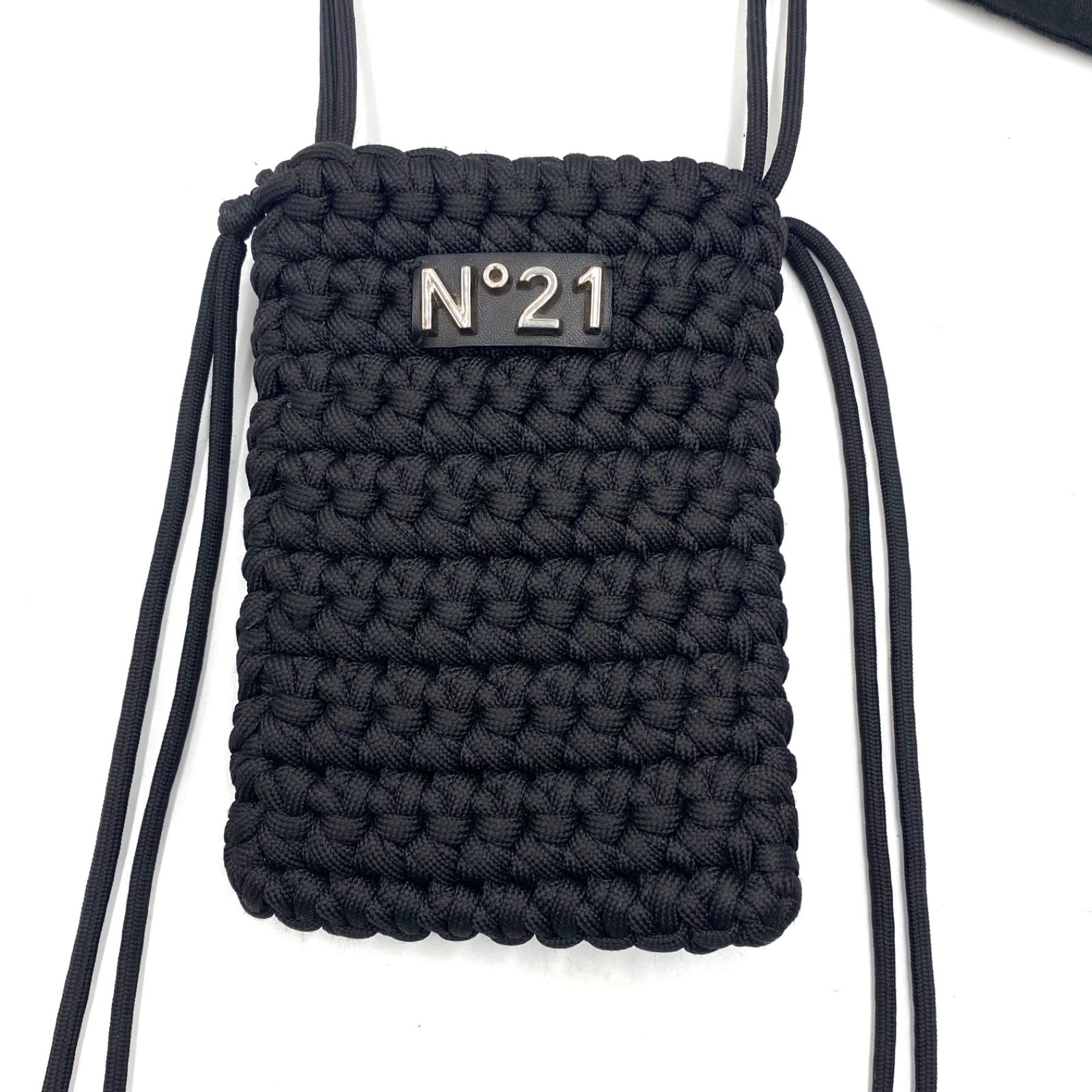美品 N°21 ヌメロ ヴェントゥーノ ロープ編み ショルダーバッグ 斜 