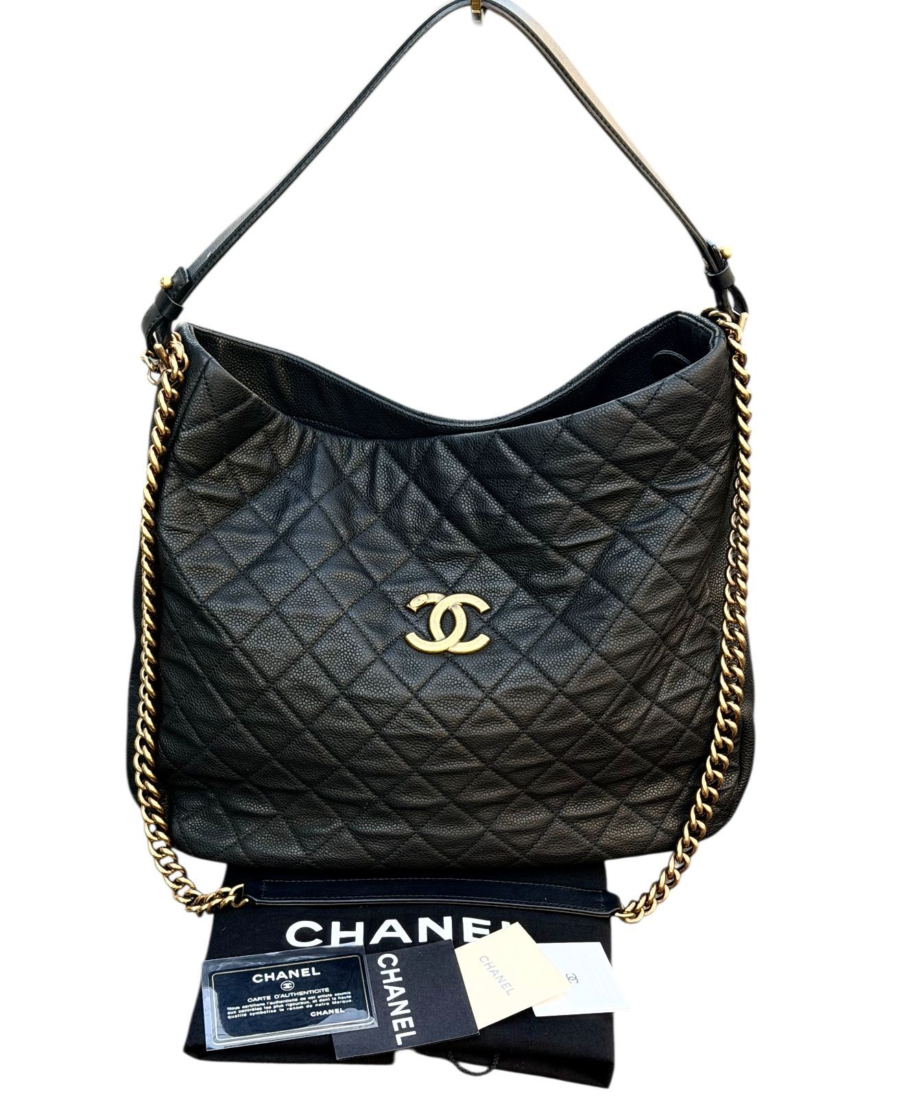 超美品◇シャネルCHANELキャビアスキンホーボーHOBOヴィンテージG金具 
